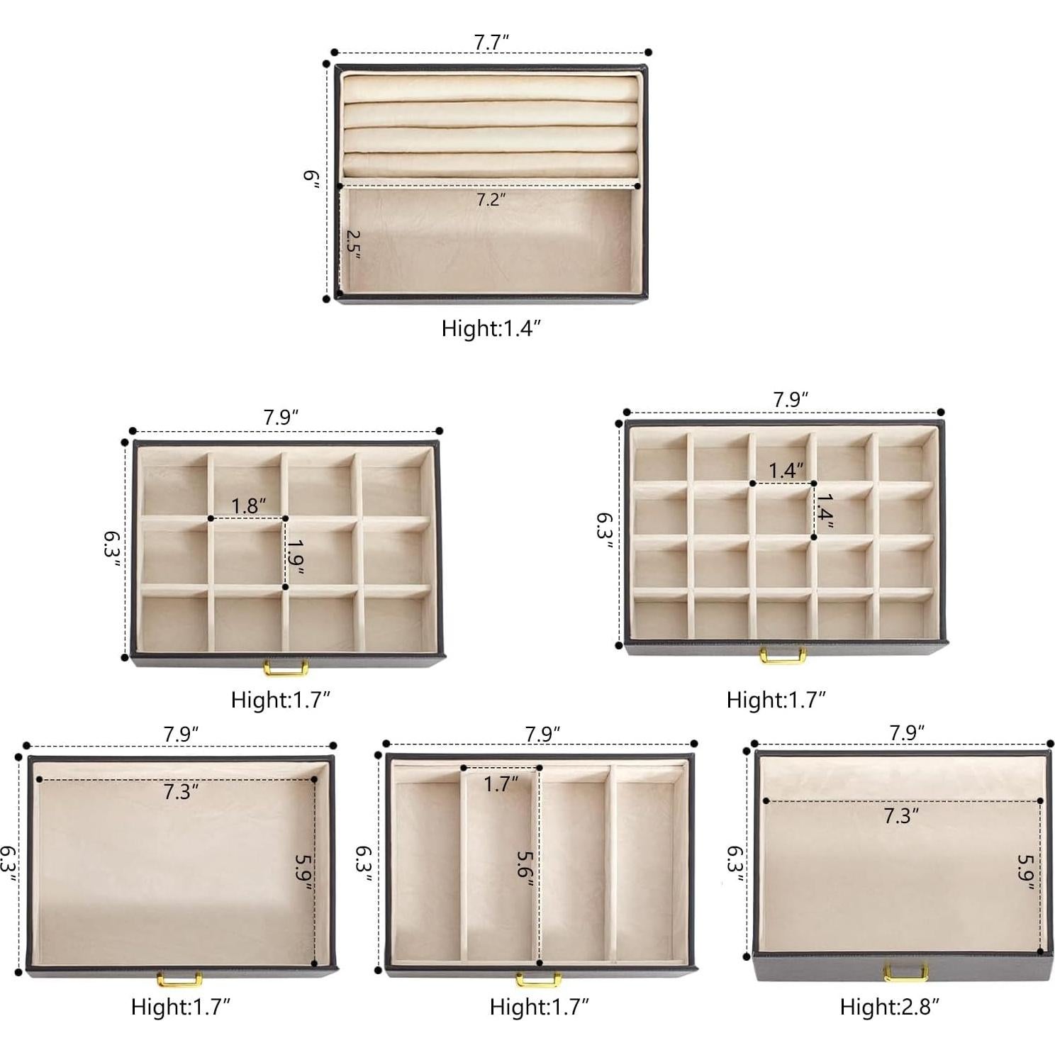 Caja de Joyas AKOZLIN Extra Grande Negra con Espejo y Cerradura