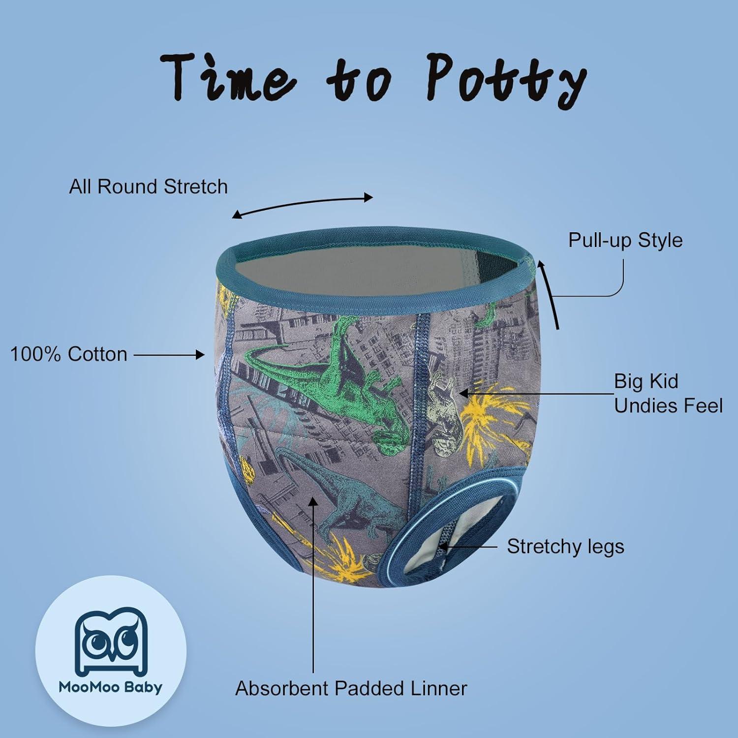 Ropa Interior Absorbente MooMoo Baby 2T Algodón Azul