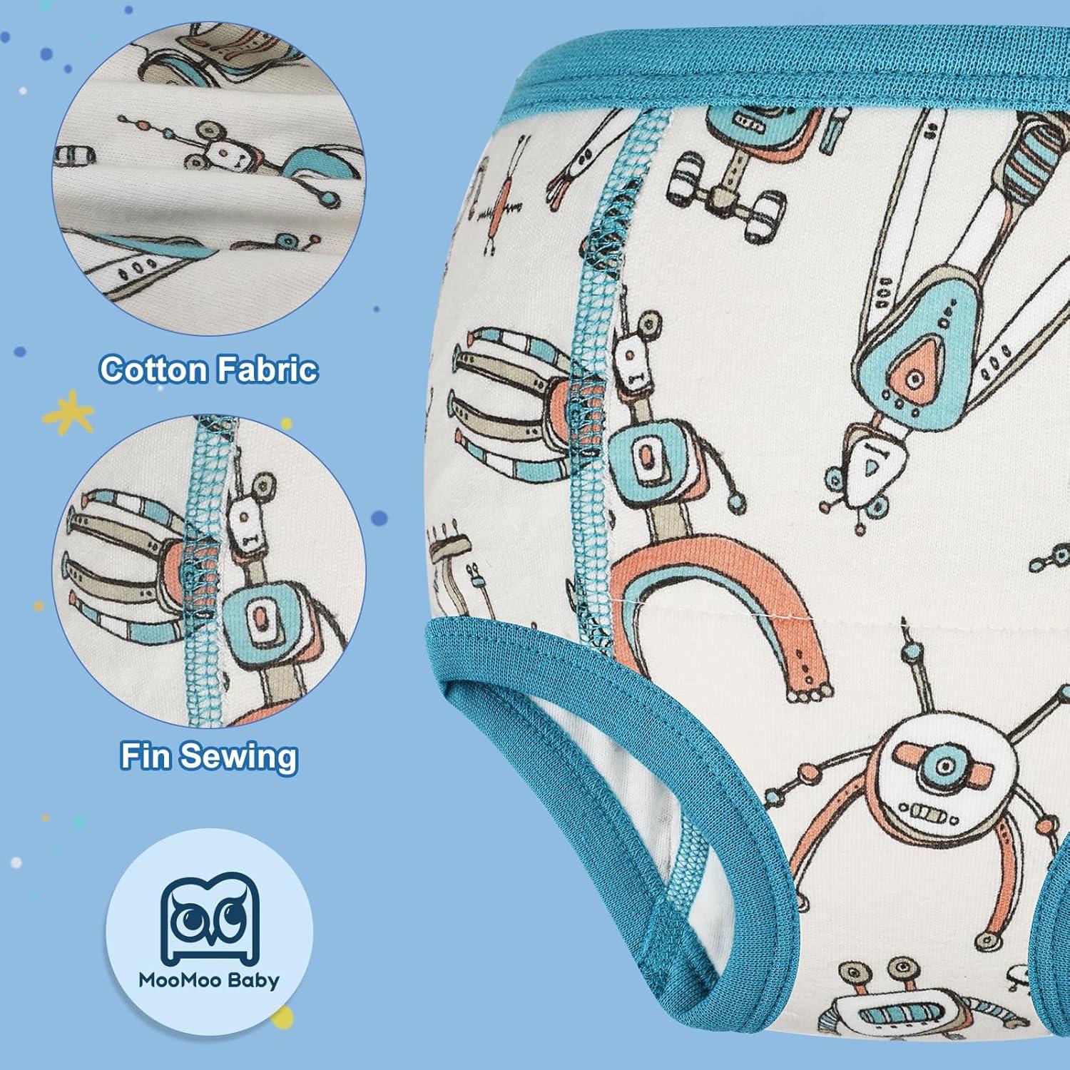 Ropa Interior Absorbente MooMoo Baby 2T Algodón Azul