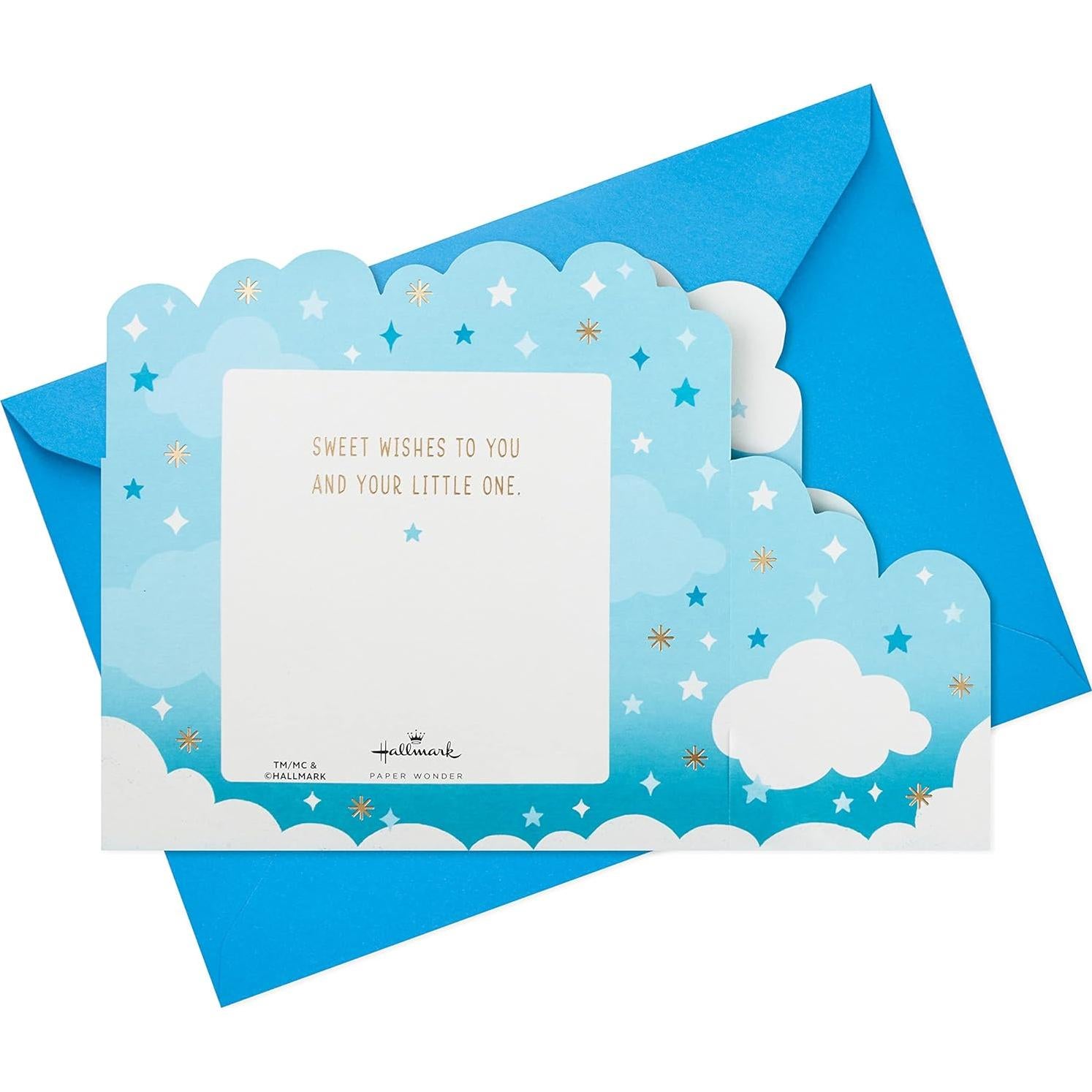 Tarjeta de Bienvenida Baby Shower Niño Hallmark 3D Globos Azules