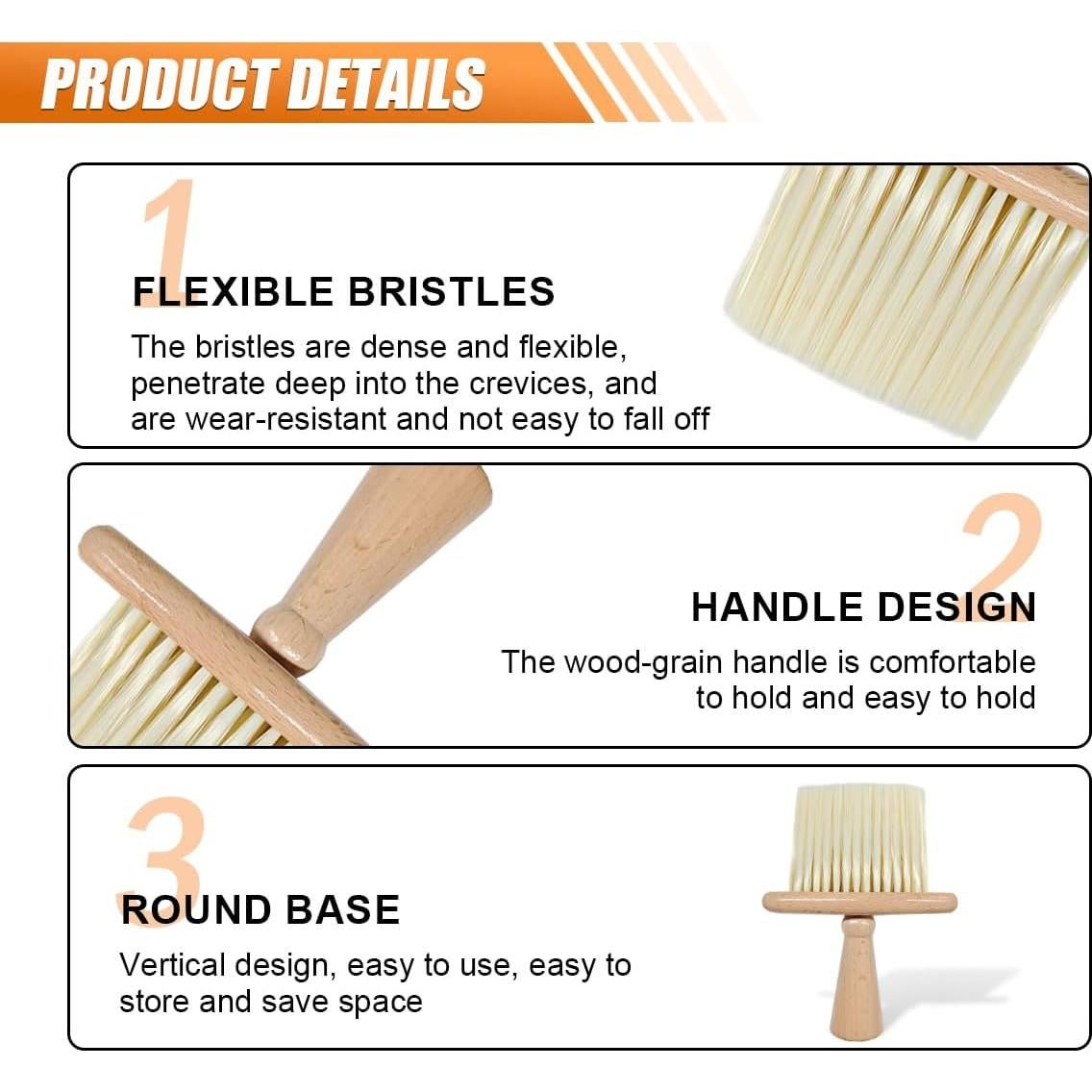 Cepillo de Detalle de Interior de Coche KITUREK Microfibra Beige