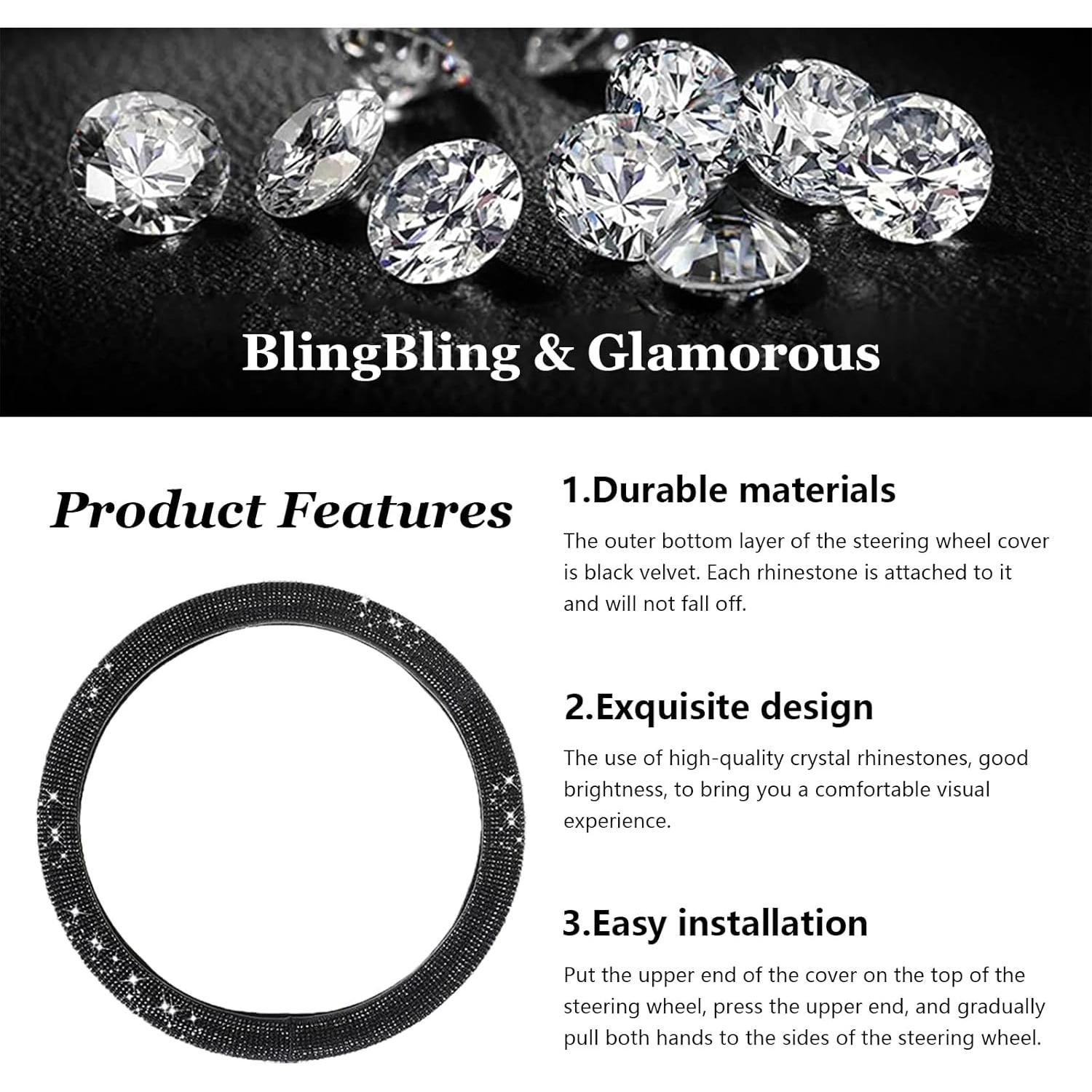 Cubierta de Volante Kewucn Brillante 38 cm Ajuste Universal