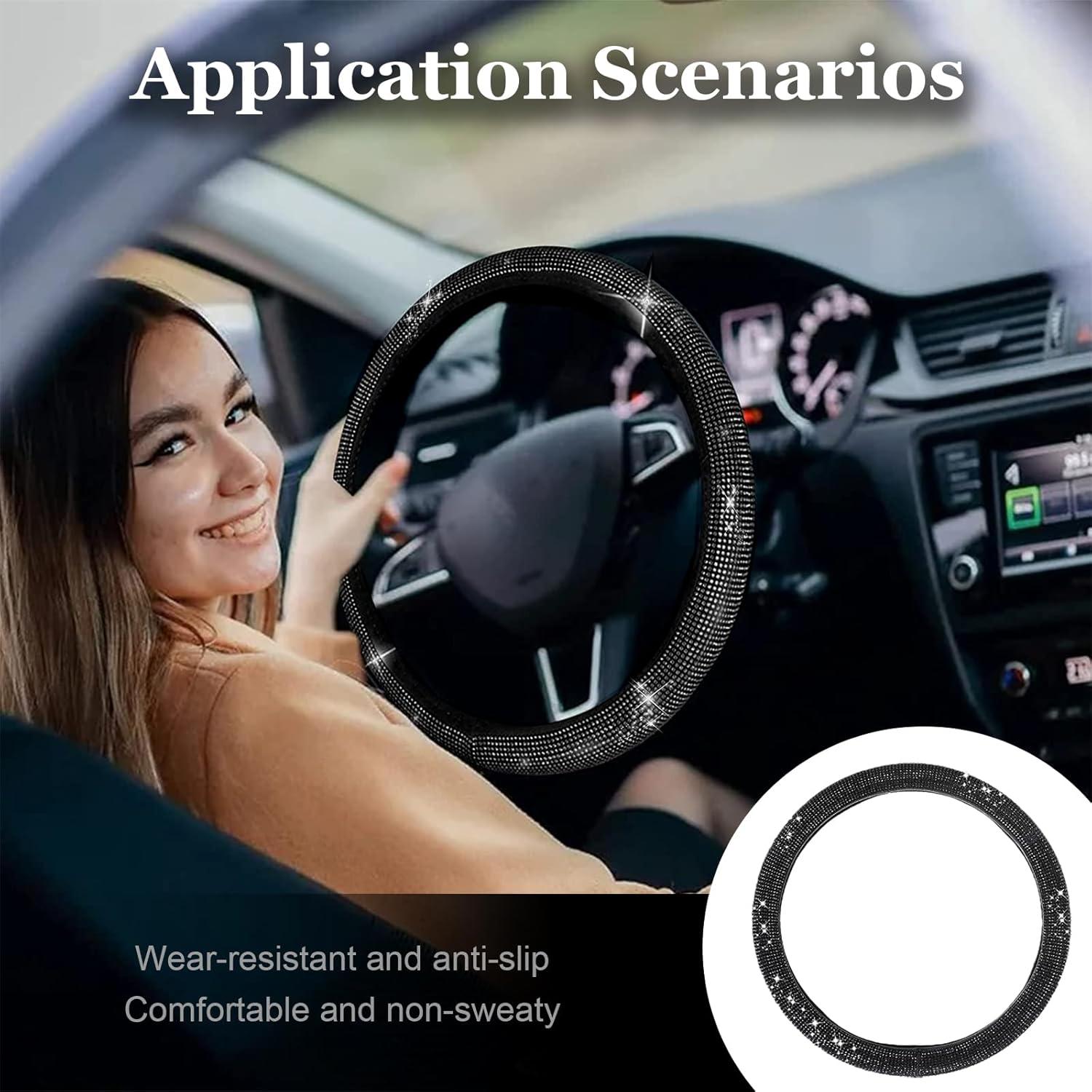 Cubierta de Volante Kewucn Brillante 38 cm Ajuste Universal