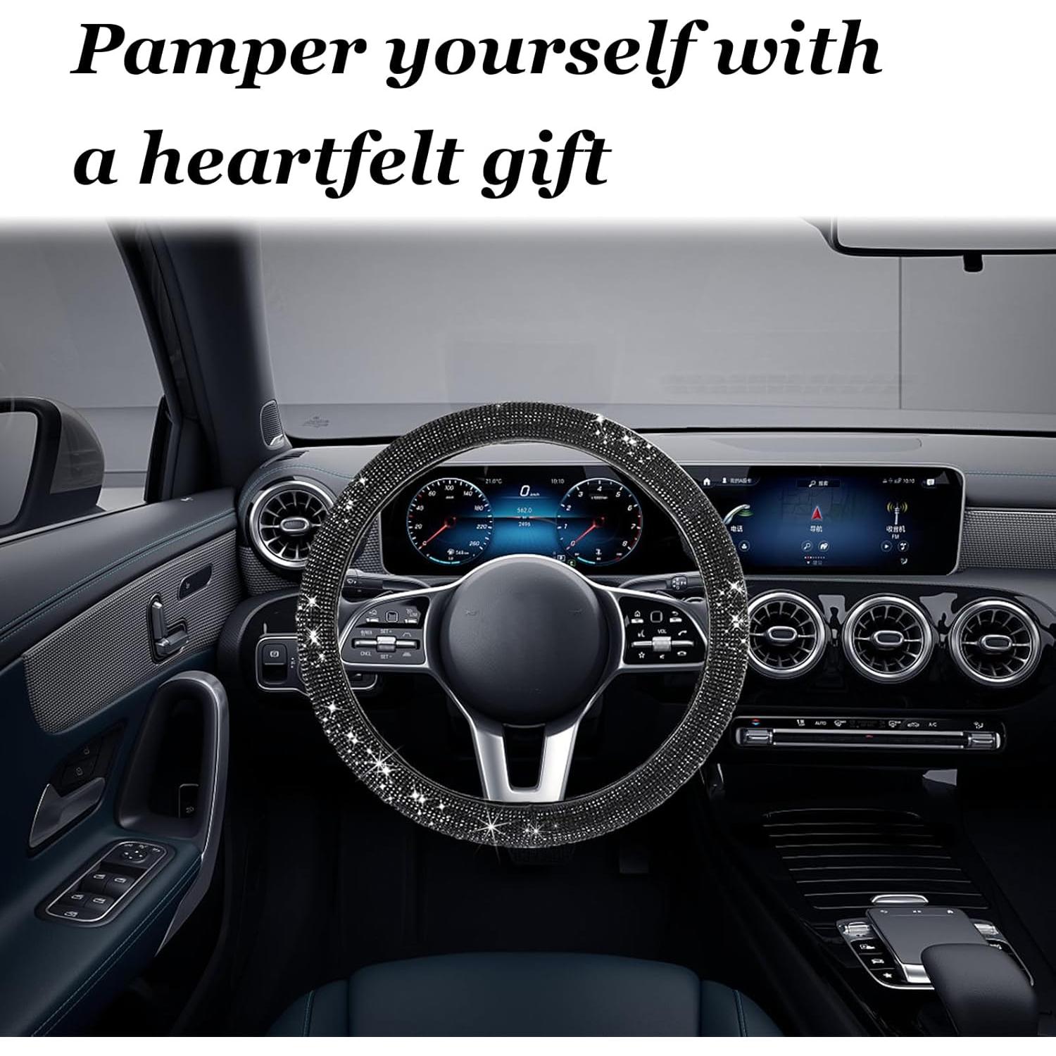 Cubierta de Volante Kewucn Brillante 38 cm Ajuste Universal