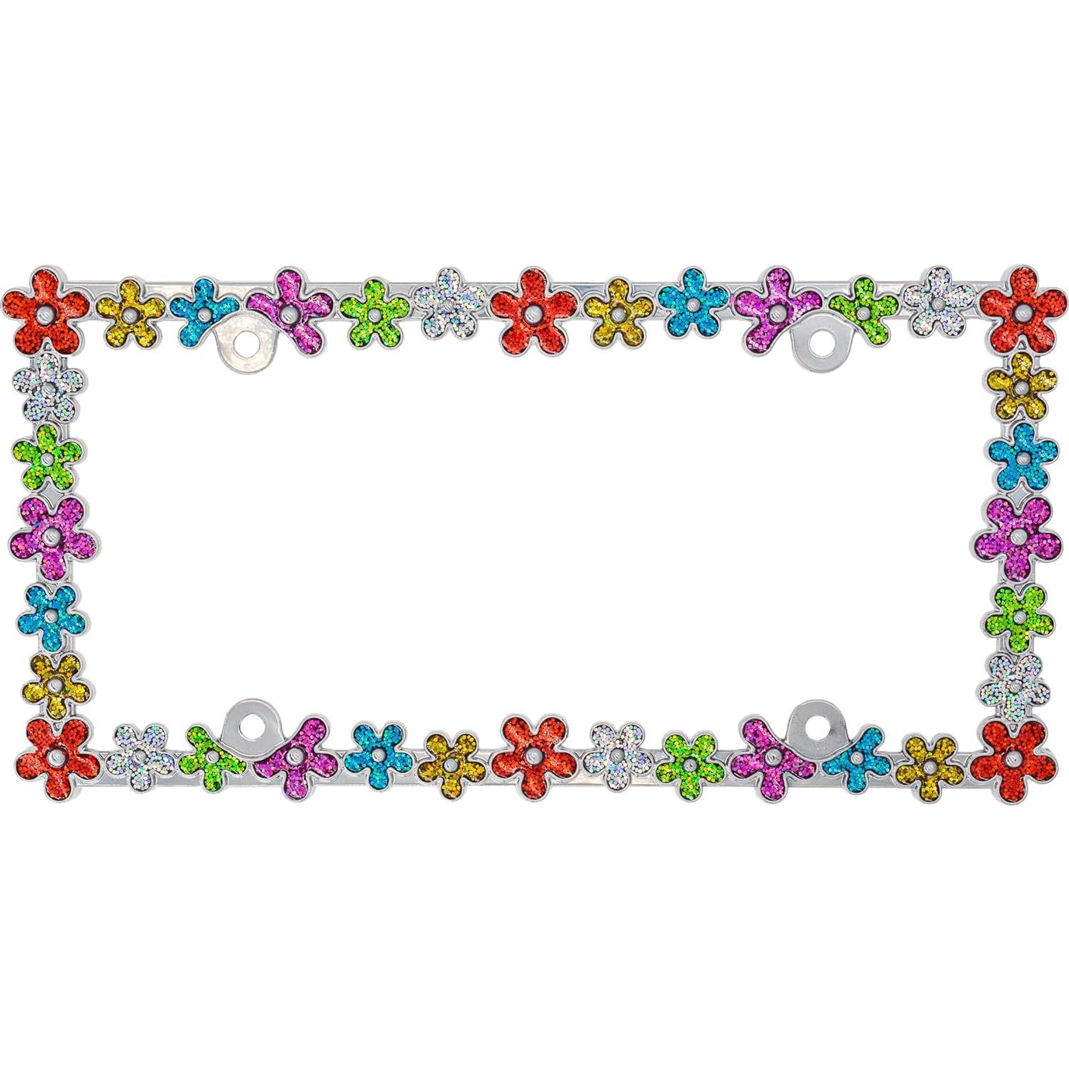 Marco de Placa de Licencia Creathome 3D Cromado Colorido