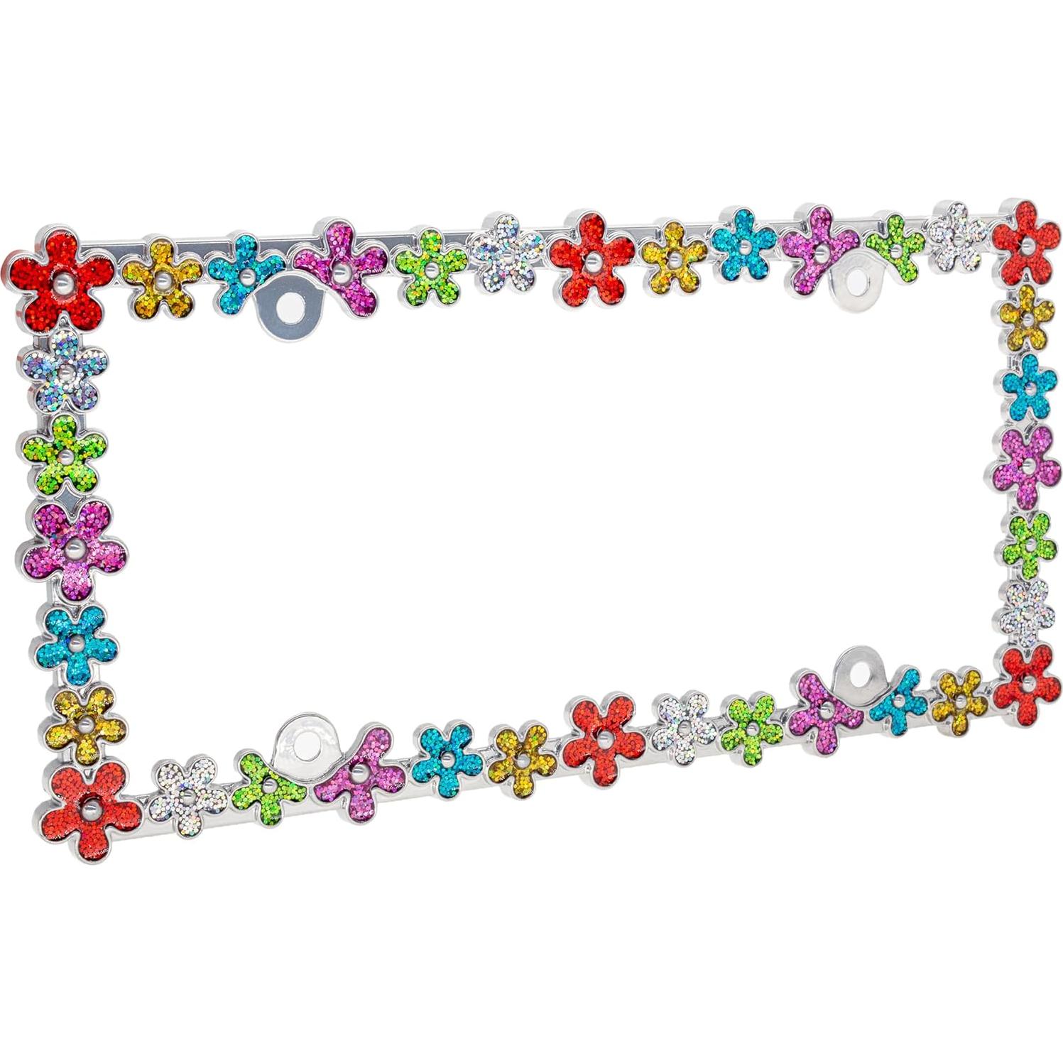 Marco de Placa de Licencia Creathome 3D Cromado Colorido