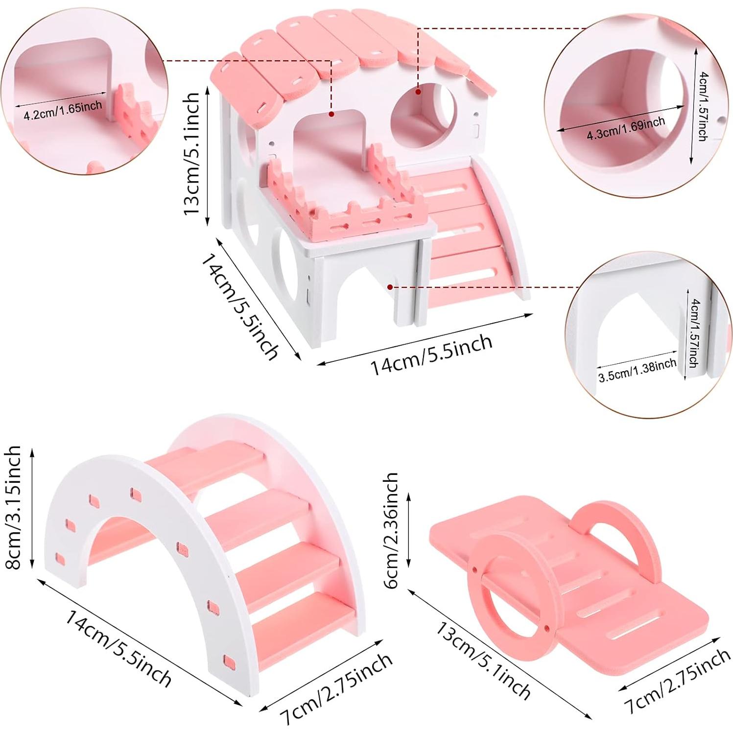 Juego de Juguetes para Hámster Skylety 3 Piezas Rosa