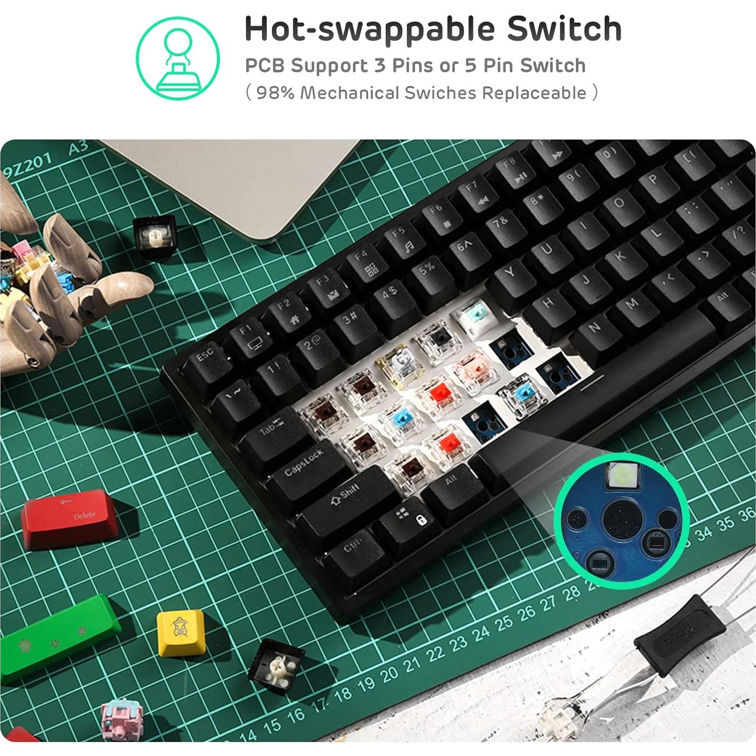 Teclado Mecánico RK Royal Kludge RK84 RGB Inalámbrico 75%