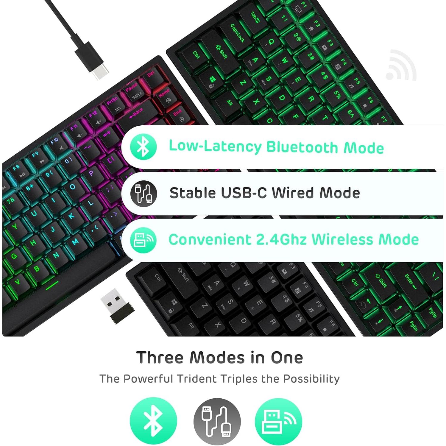 Teclado Mecánico RK Royal Kludge RK84 RGB Inalámbrico 75%