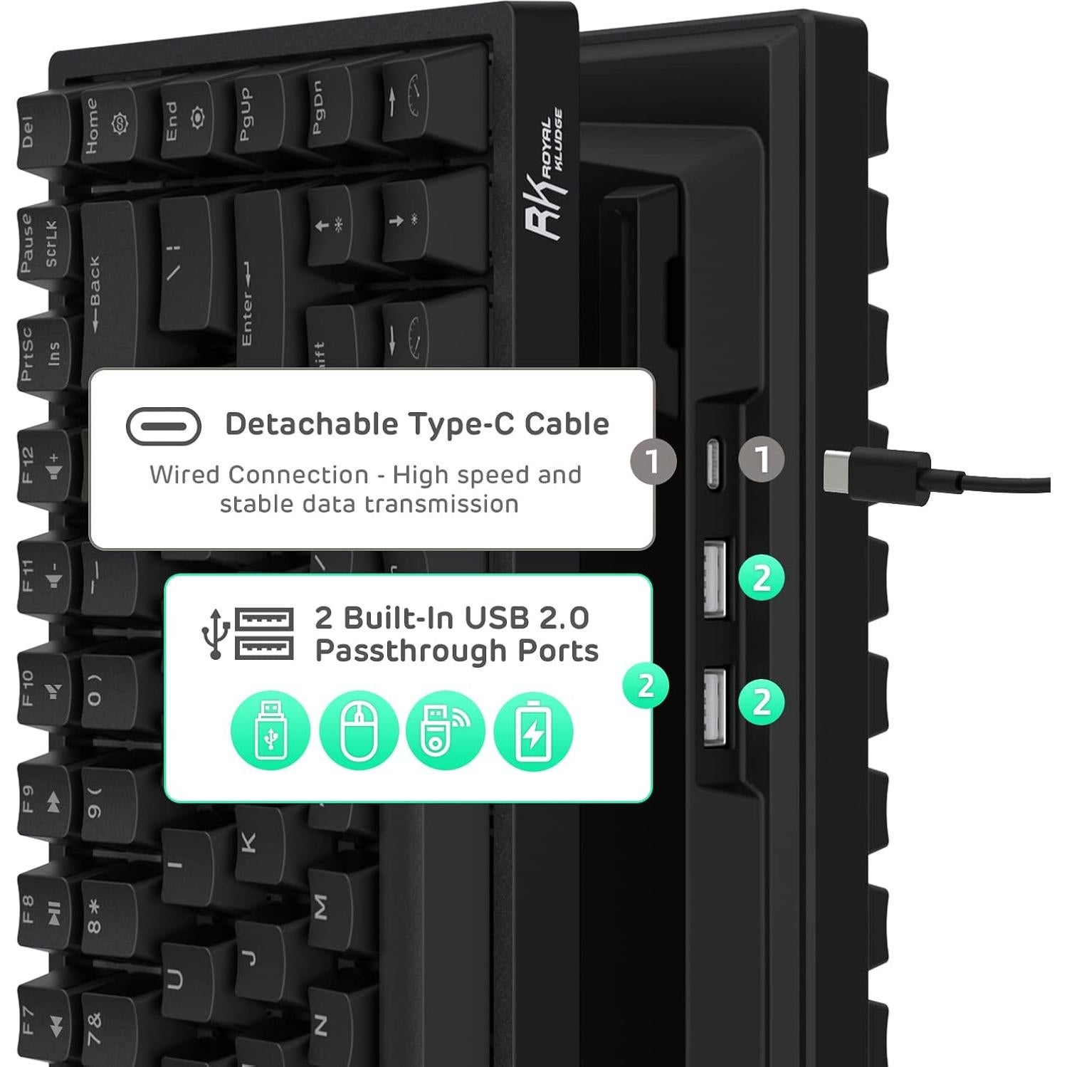 Teclado Mecánico RK Royal Kludge RK84 RGB Inalámbrico 75%