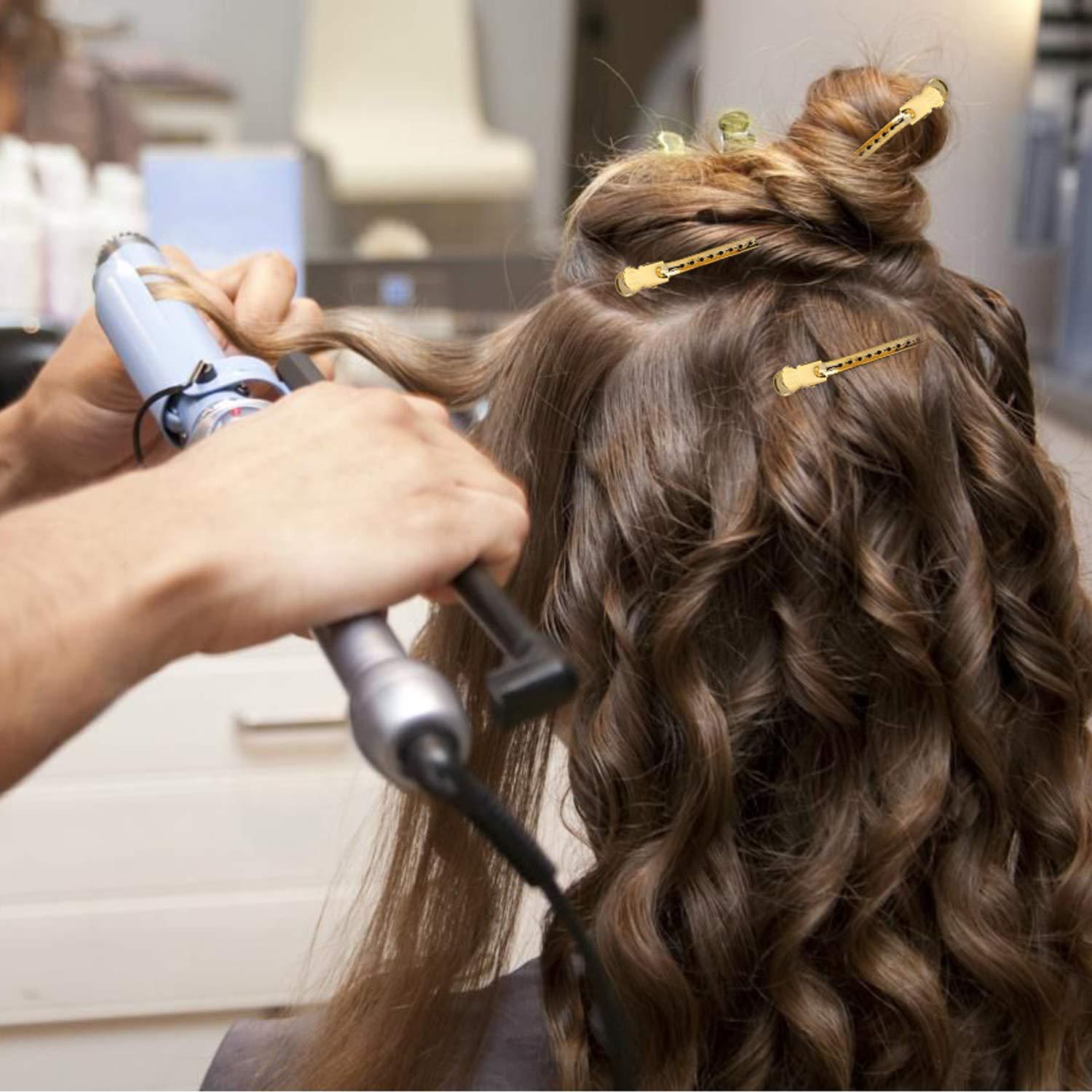 Pinzas de acero inoxidable RSV para cabello - 12 clips oro