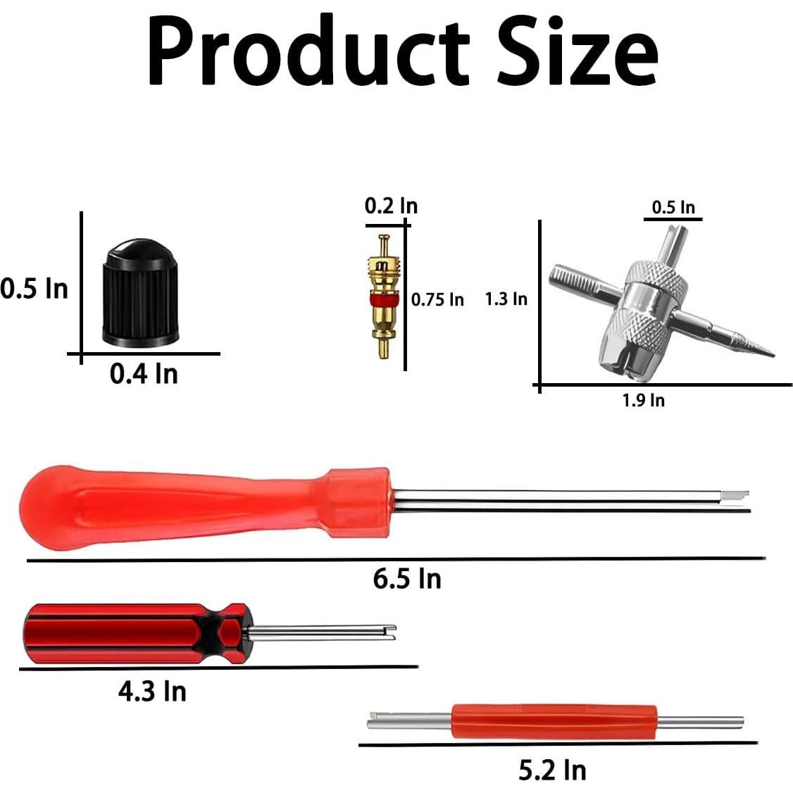 Juego de Herramientas para Válvula de Neumático AICEL - 40 Núcleos y 20 Tapas
