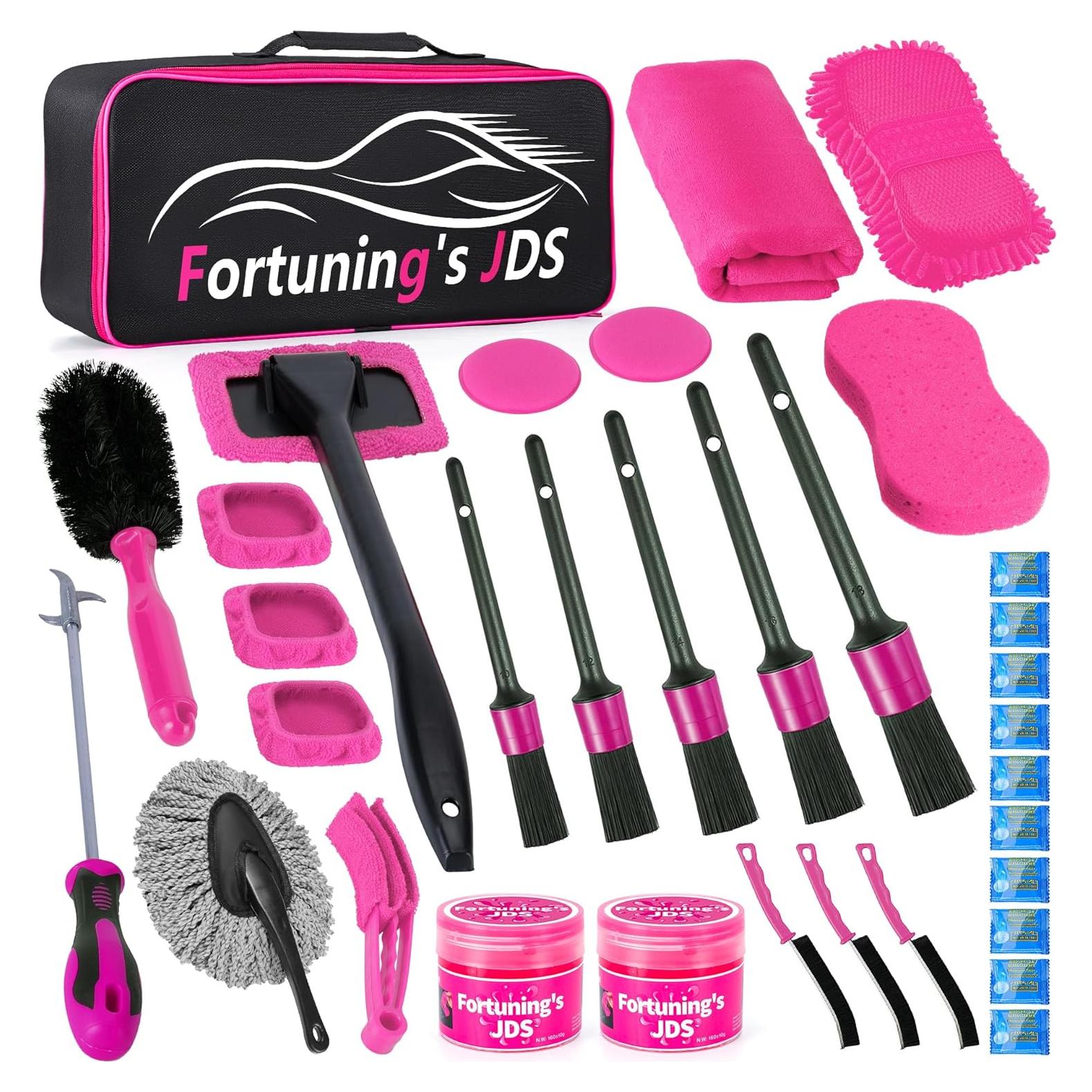 Kit de Detallado de Automóviles Rosa 34 Piezas Fortuning's JDS