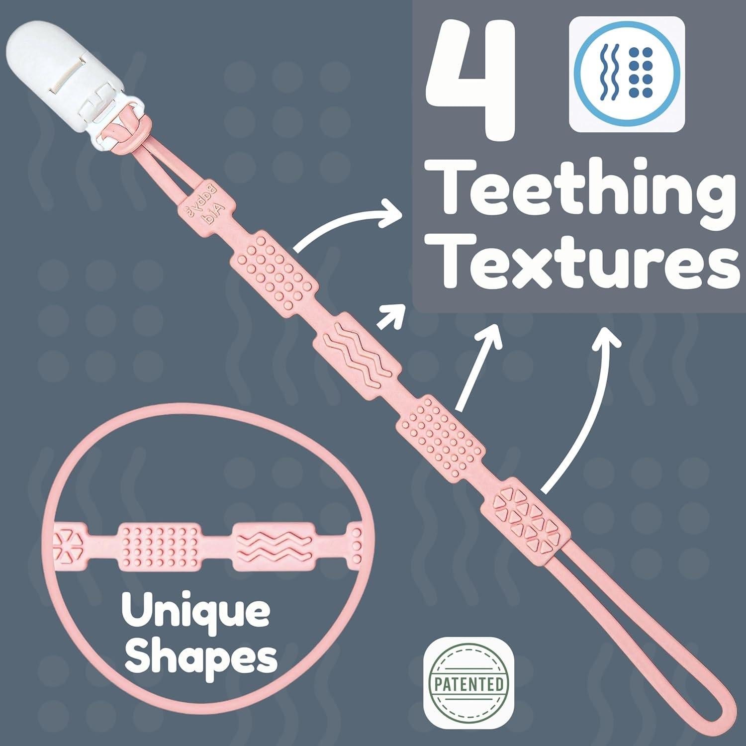 Clip de Chupete de Silicona 100% Grado Alimenticio Rubor