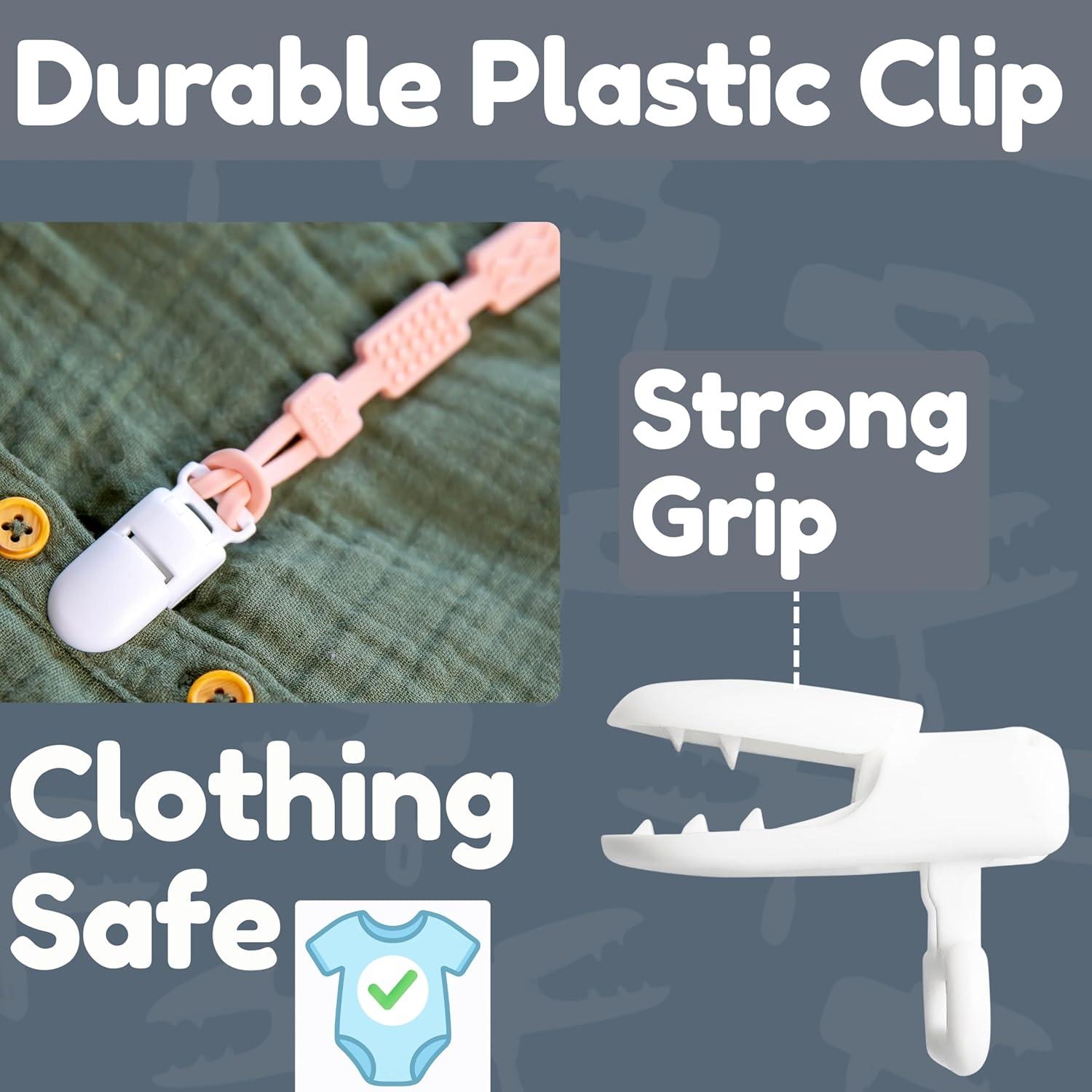 Clip de Chupete de Silicona 100% Grado Alimenticio Rubor