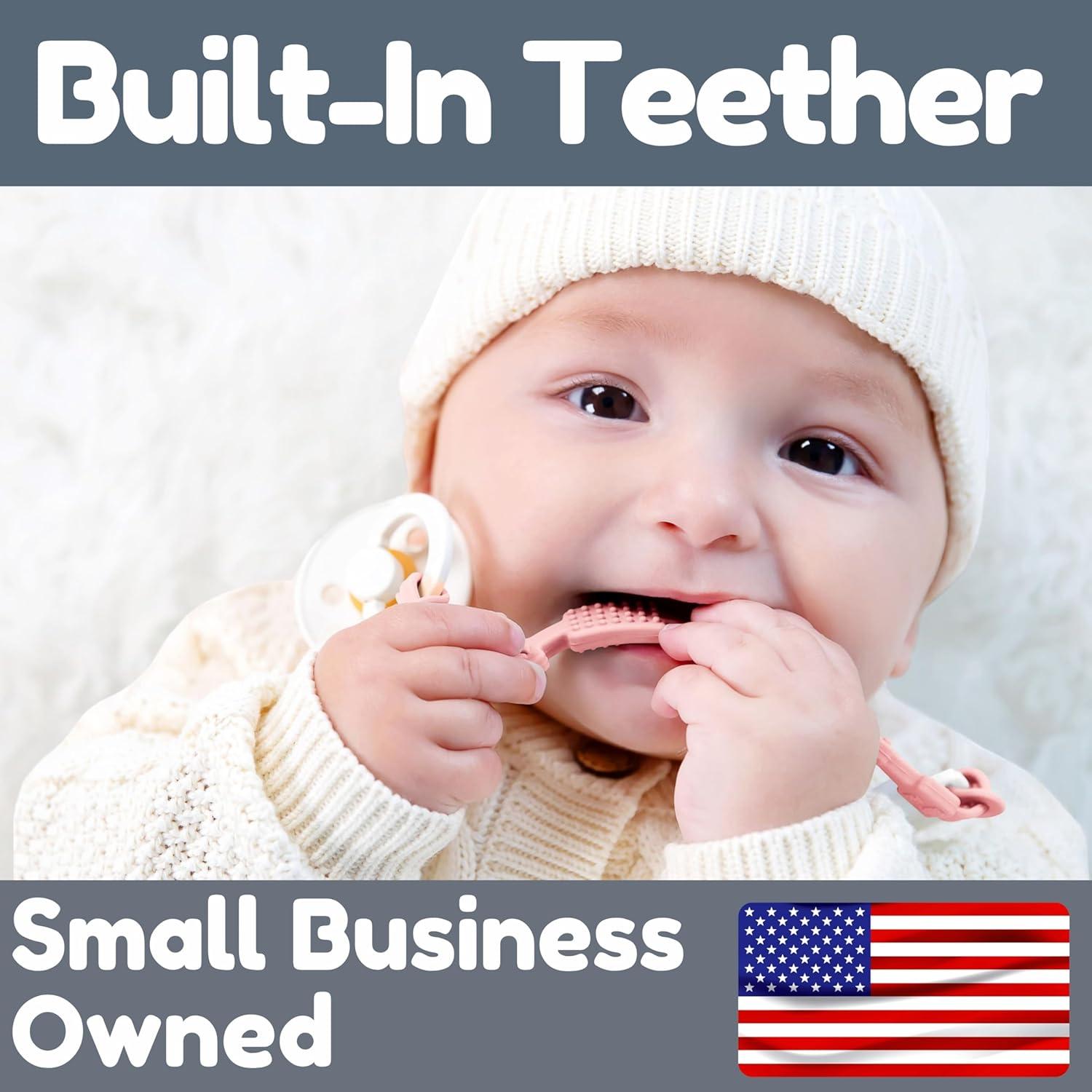 Clip de Chupete de Silicona 100% Grado Alimenticio Rubor