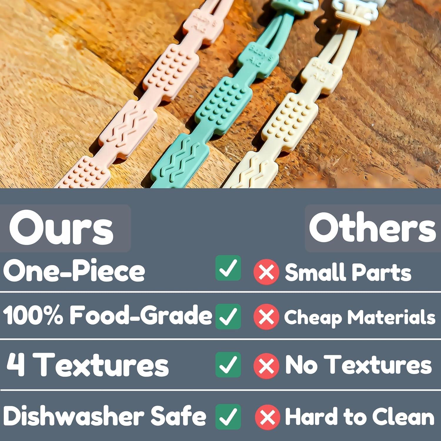 Clip de Chupete de Silicona 100% Grado Alimenticio Rubor