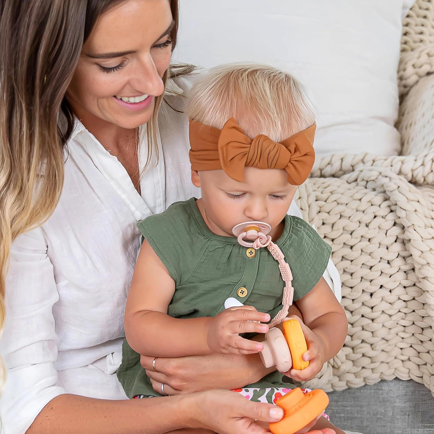 Clip de Chupete de Silicona 100% Grado Alimenticio Rubor