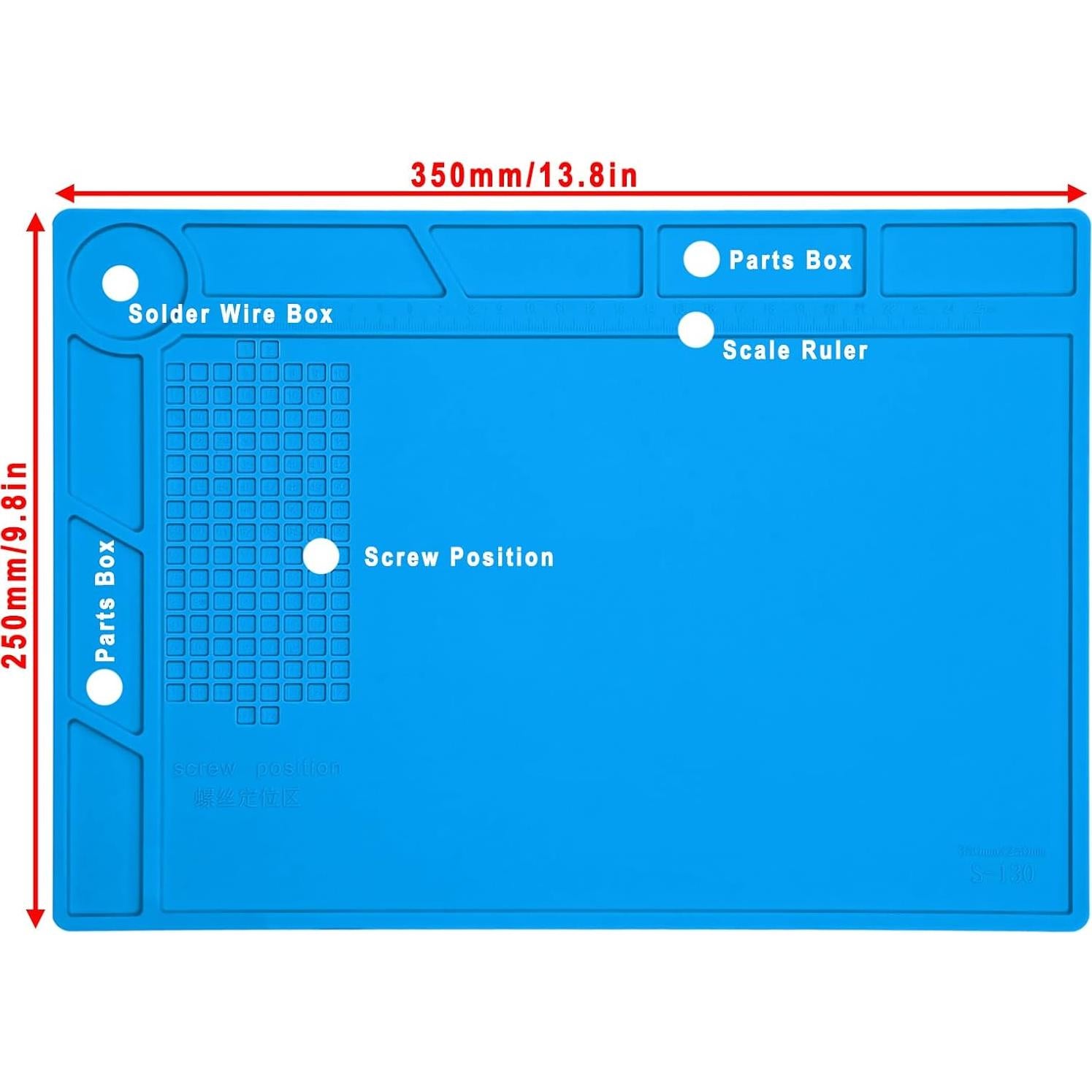 Alfombrilla de Soldadura de Silicona PAFOWO S-130 35x25cm
