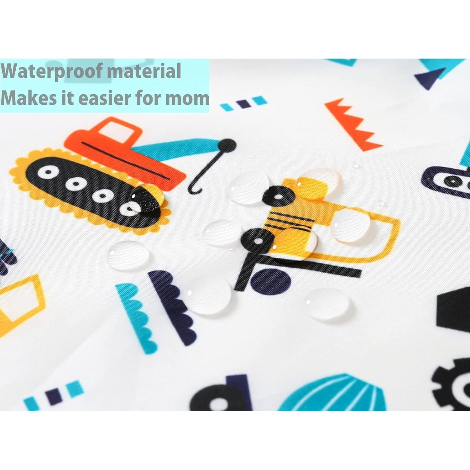 Paquete de 5 Baberos de Manga Larga Impermeables para Bebés