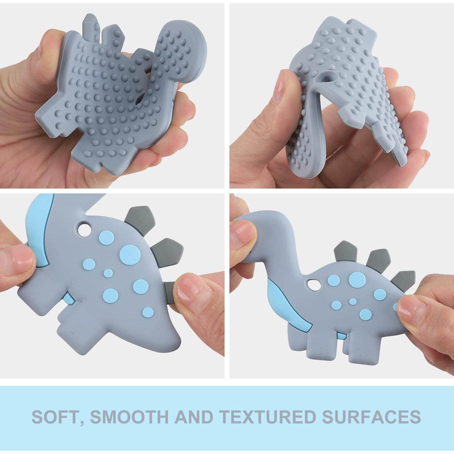 Chupete de Dinosaurio con Clip para Bebés - Silicona Grado Alimenticio