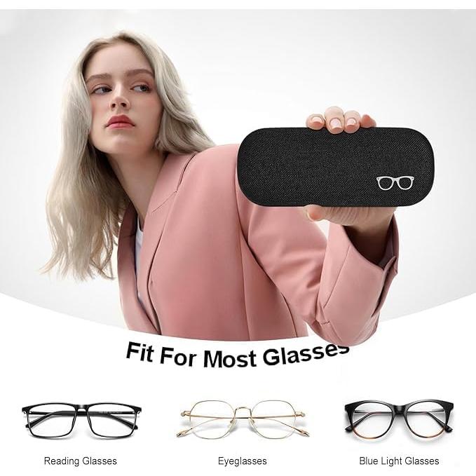 Funda Dura para Gafas YOSE con Bolsa y Paño - Negro