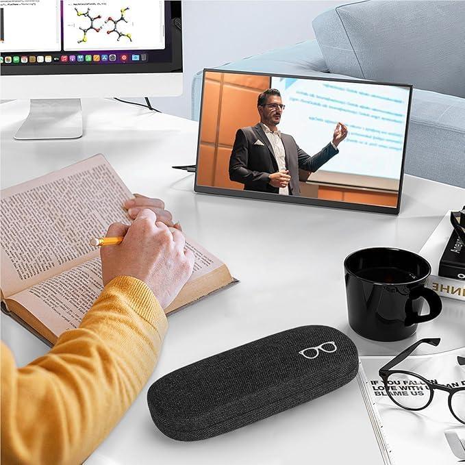 Funda Dura para Gafas YOSE con Bolsa y Paño - Negro