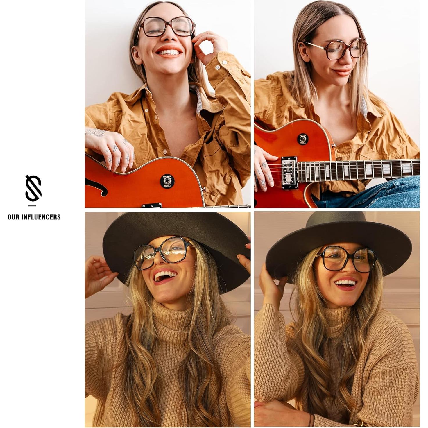 Gafas Cuadradas Sobredimensionadas SOJOS Anti-Luz Azul Mujer