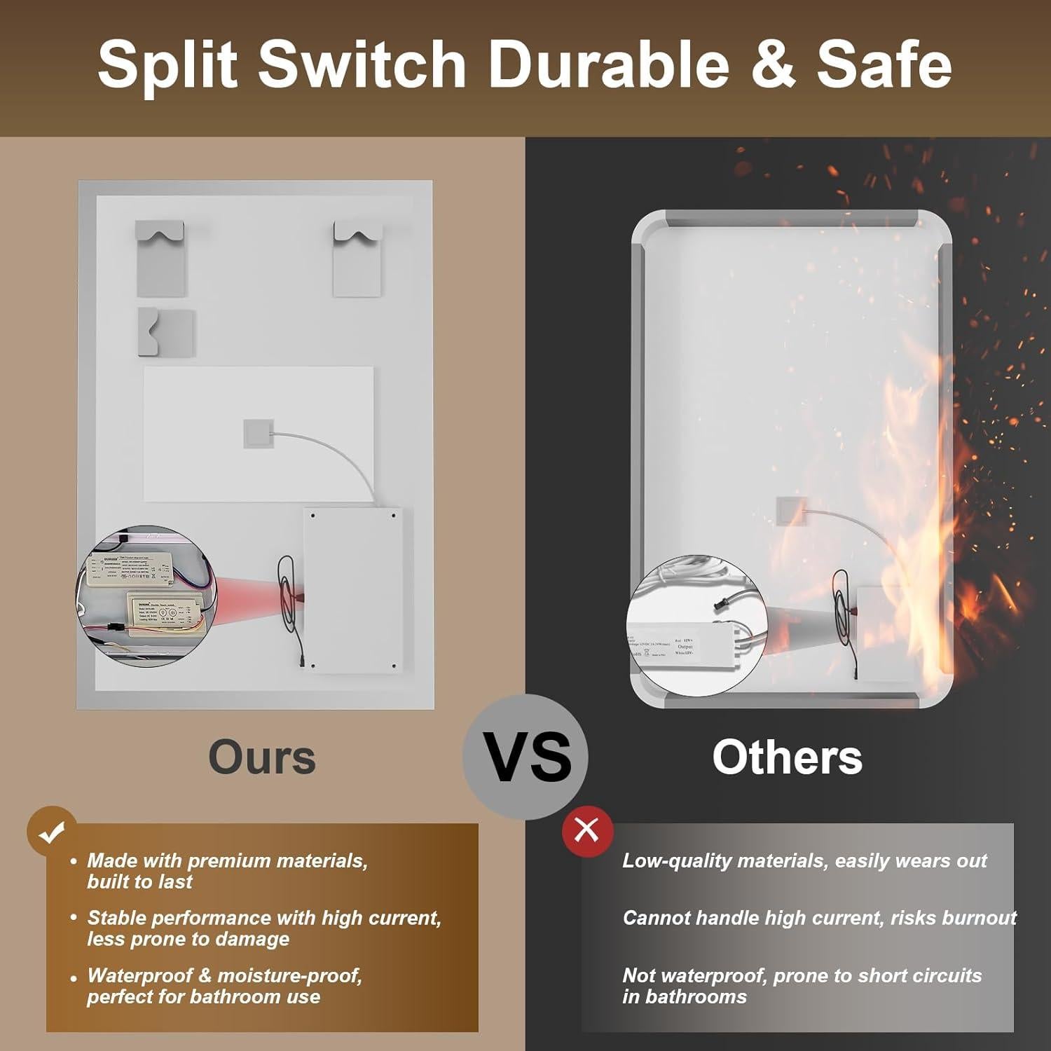 Espejo de Baño LED Jing Yi Ming Jing 50.8x71.1cm Anti-vaho