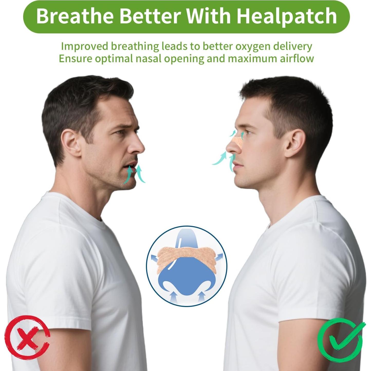 Tiras Nasales Healpatch para Ronquidos y Congestión - 30 Paquetes