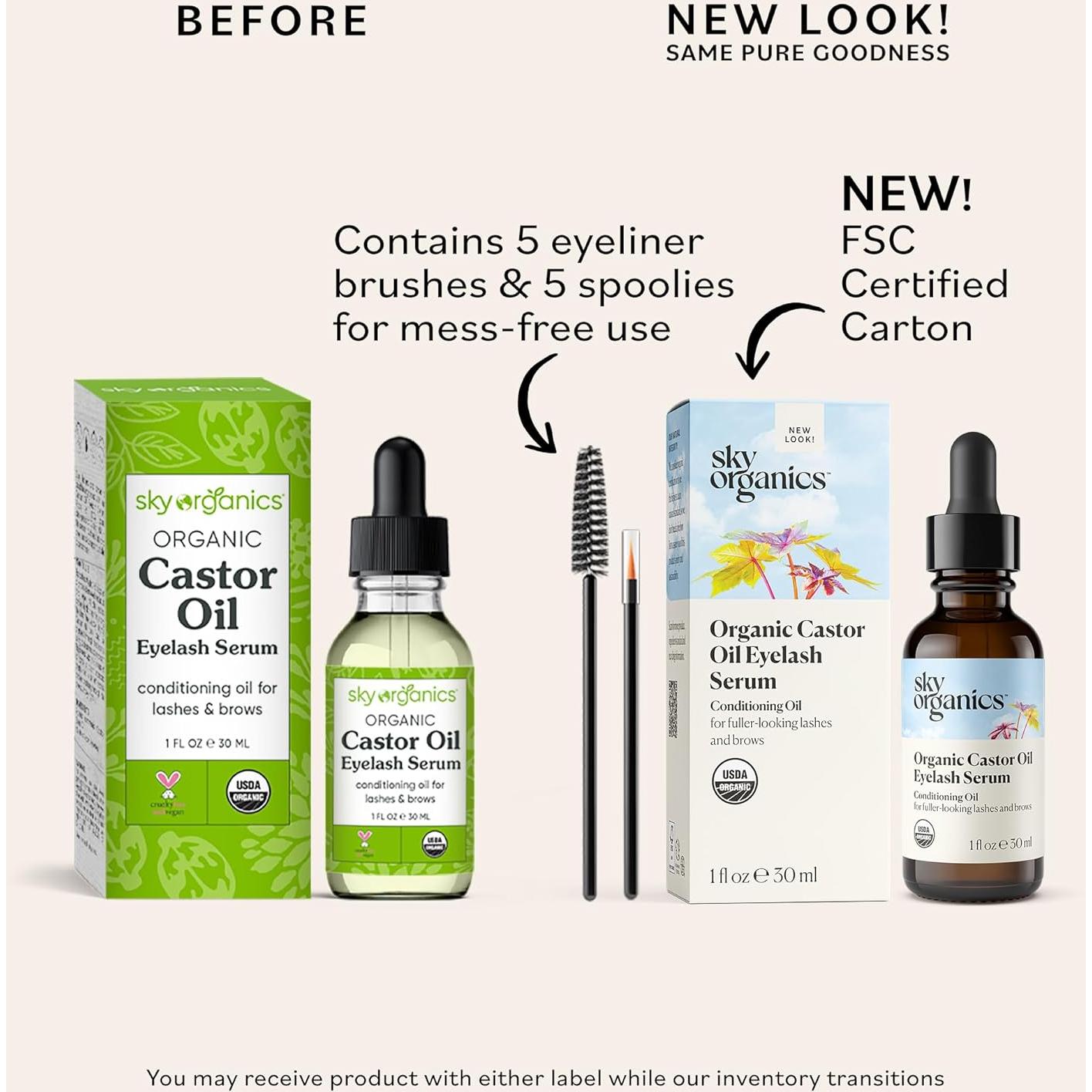 Suero de Pestañas y Cejas Orgánico Sky Organics 30 ml