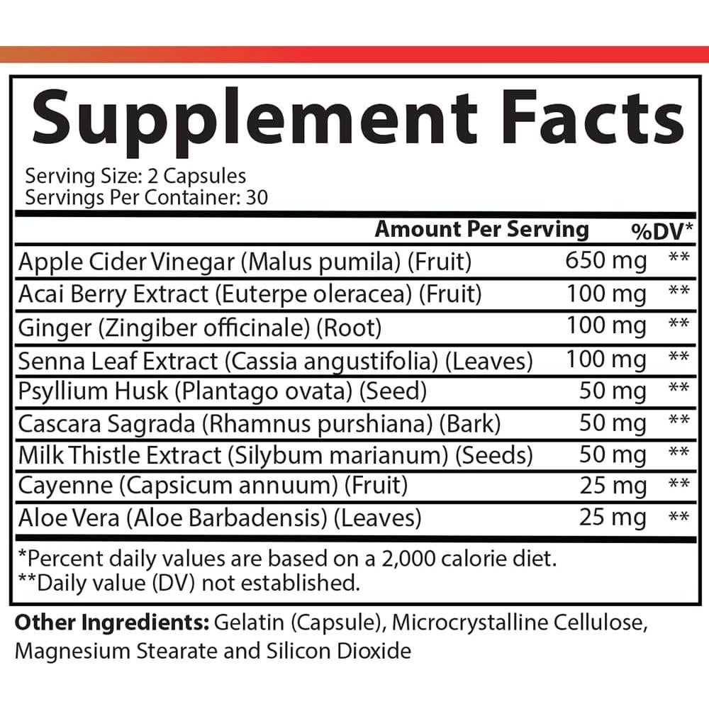 Desintoxicación de Vinagre de Sidra de Manzana Angry Supplements 60 Cápsulas