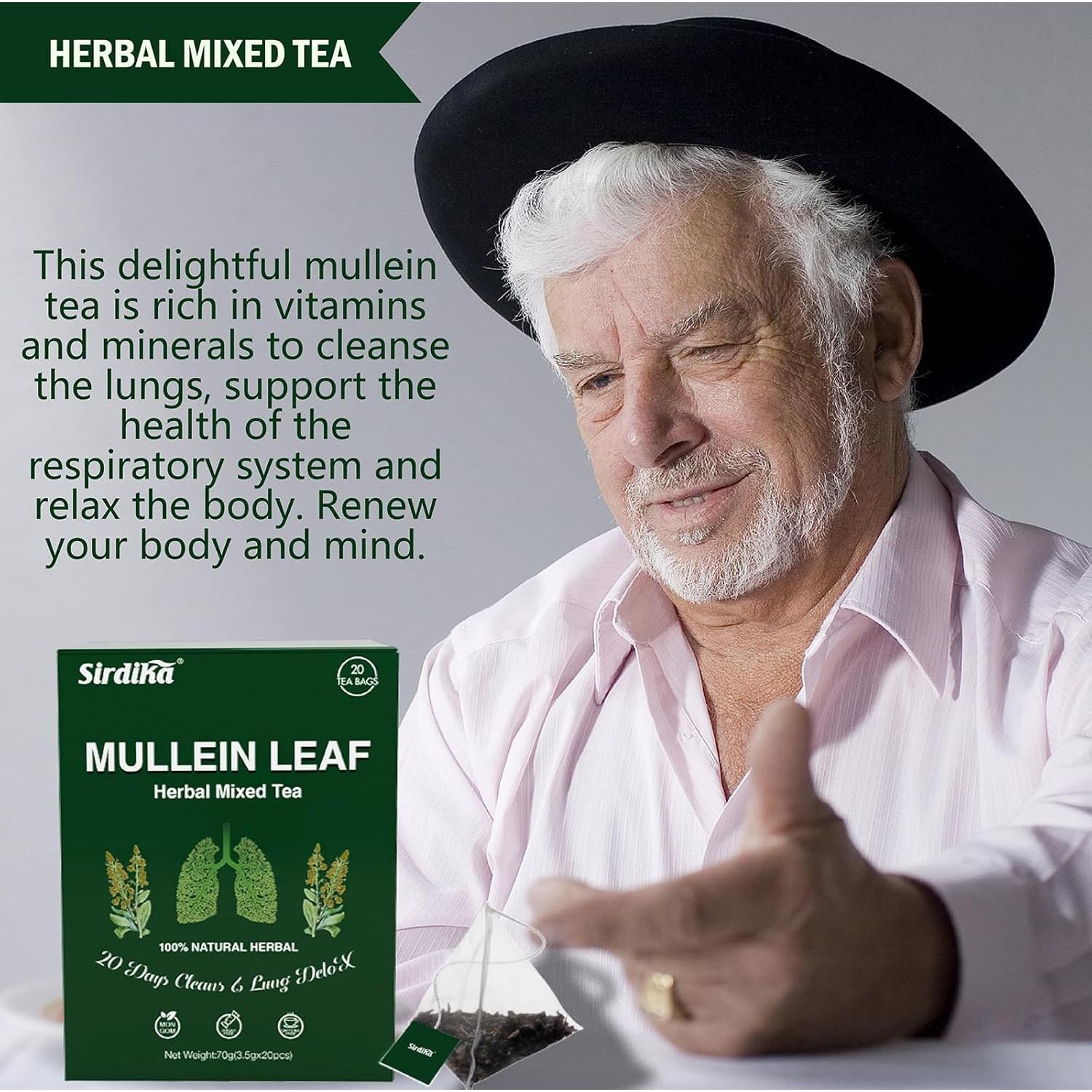 Té Herbal de Mullein SIRDIKA - 20 Bolsitas (70g) Sin Cafeína