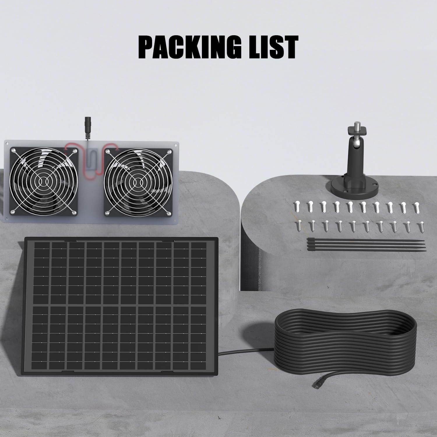 Ventilador Solar Doble AntPay AN028 IPX7 para Invernadero