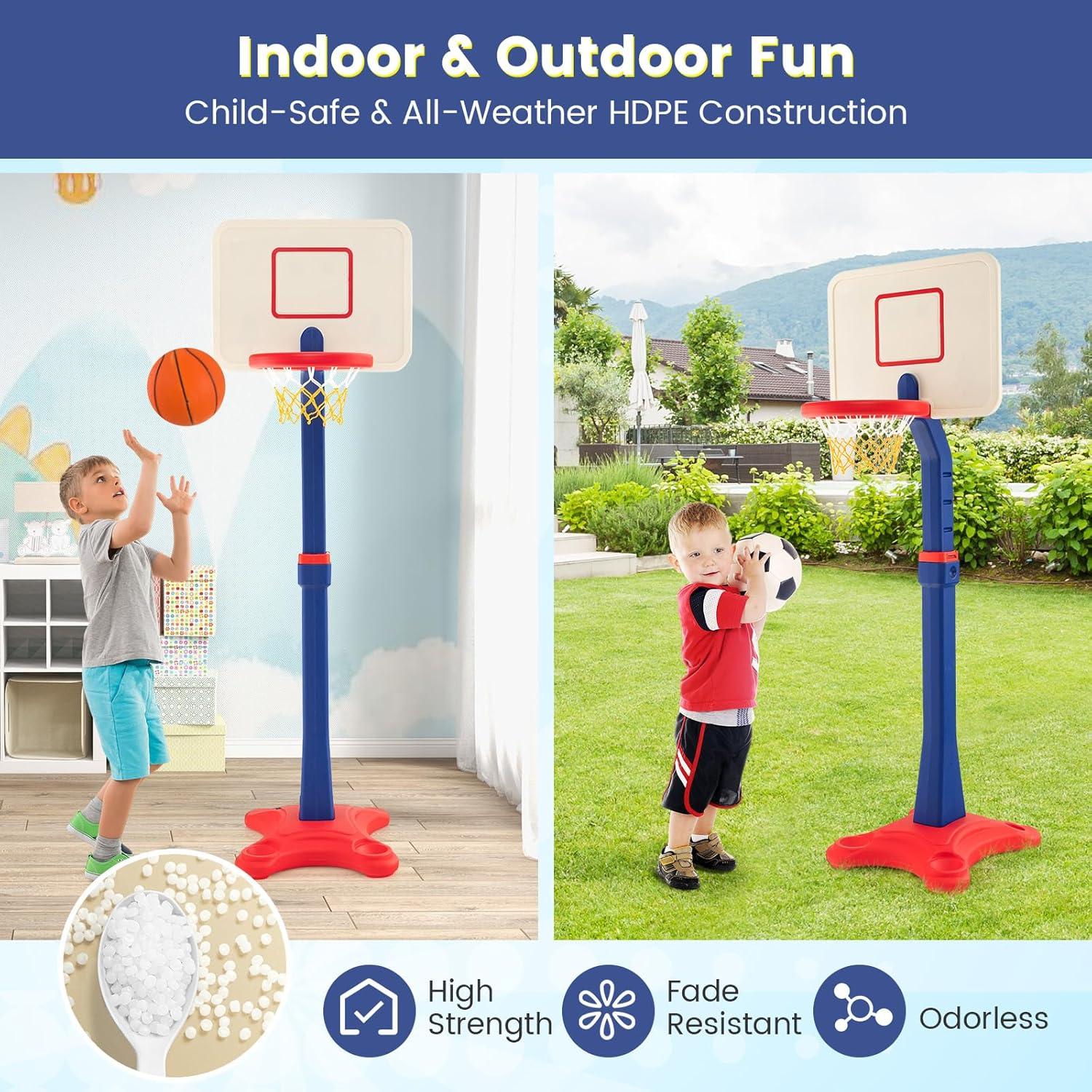 Aro de Baloncesto Ajustable Costzon para Niños 63-85 cm