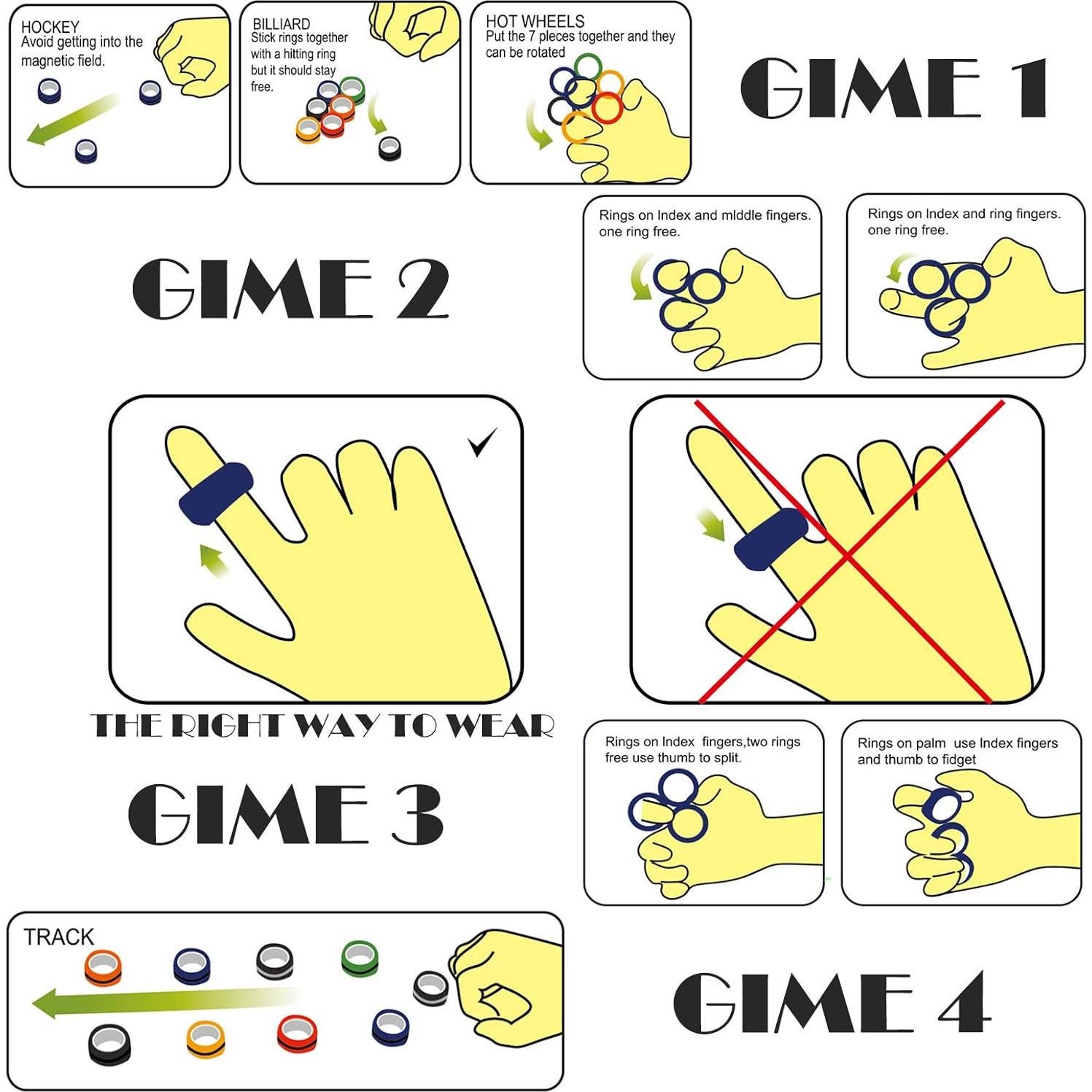 Juego de Anillos Antiestrés YZ para Alivio de Ansiedad