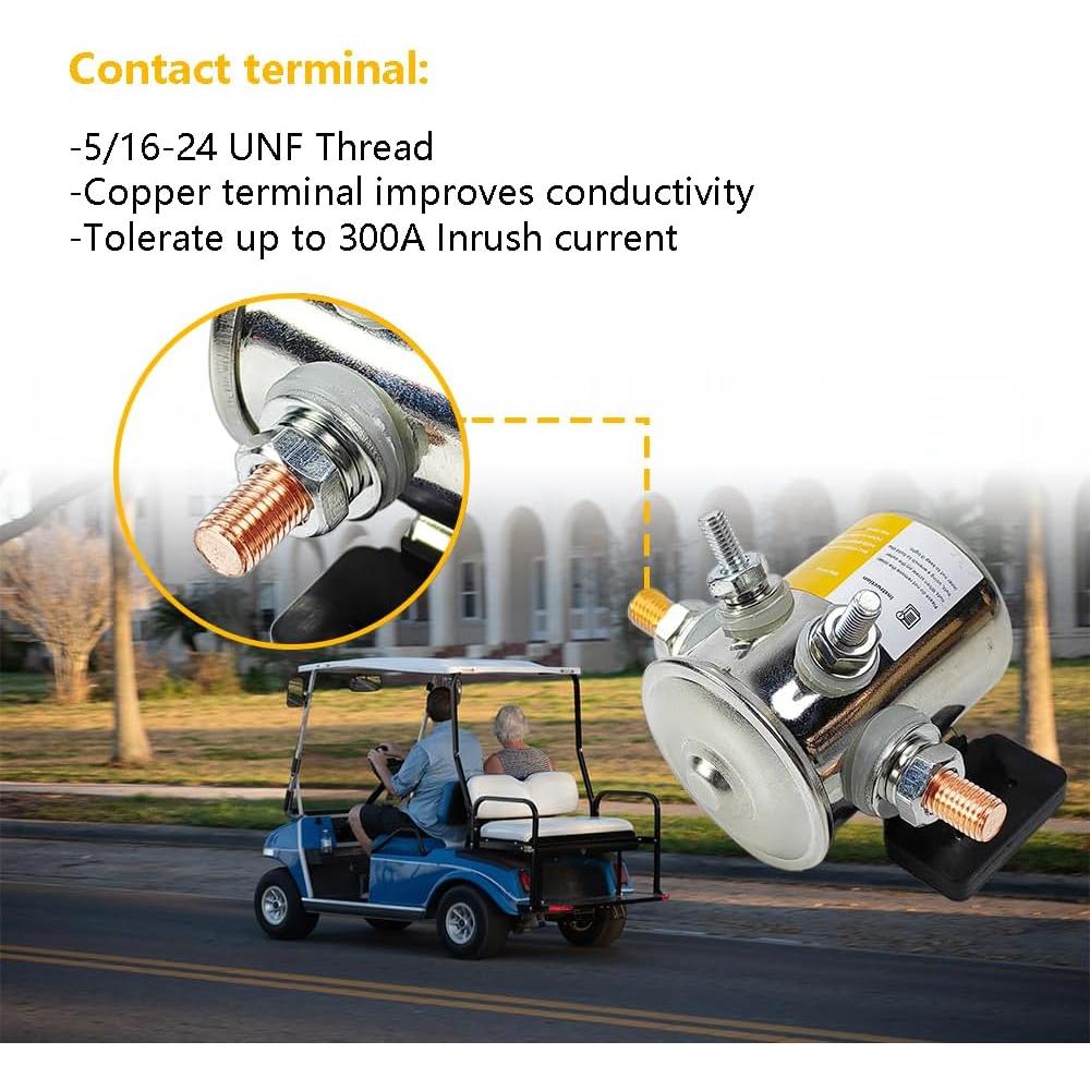 Relé de Solenoide 12V LLNSEAUTO 300A con Diodo y Resistor