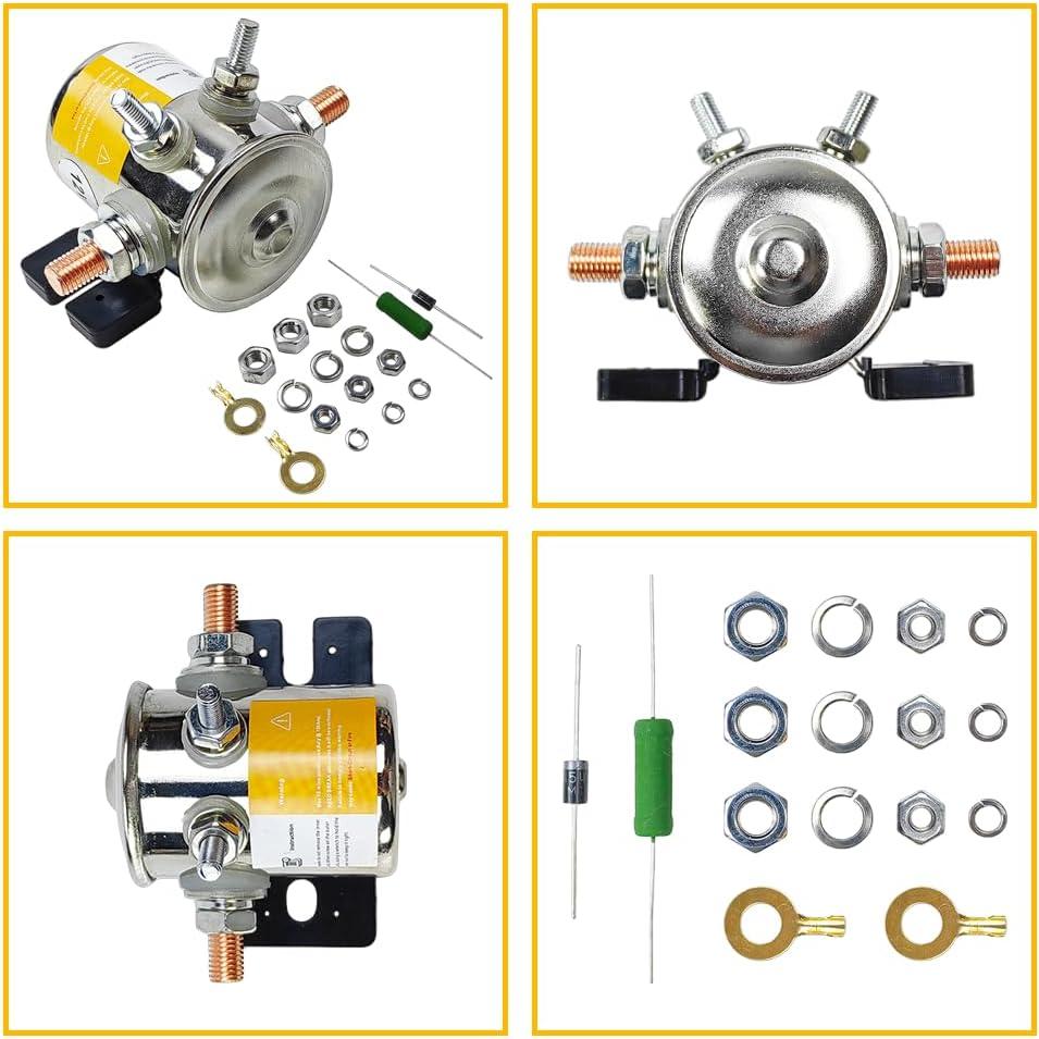Relé de Solenoide 12V LLNSEAUTO 300A con Diodo y Resistor