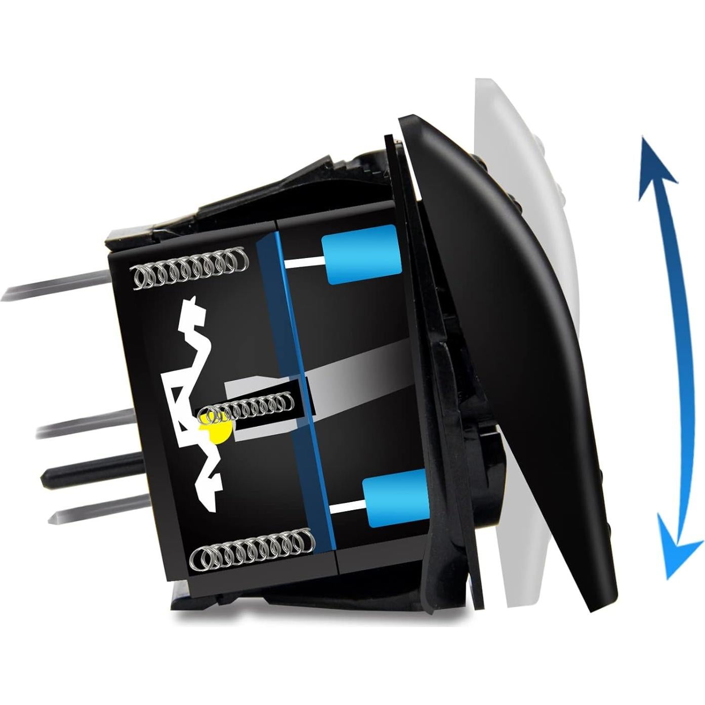 Interruptor de Palanca 12V 20A MIIGII KG SPST 3 Pines LED