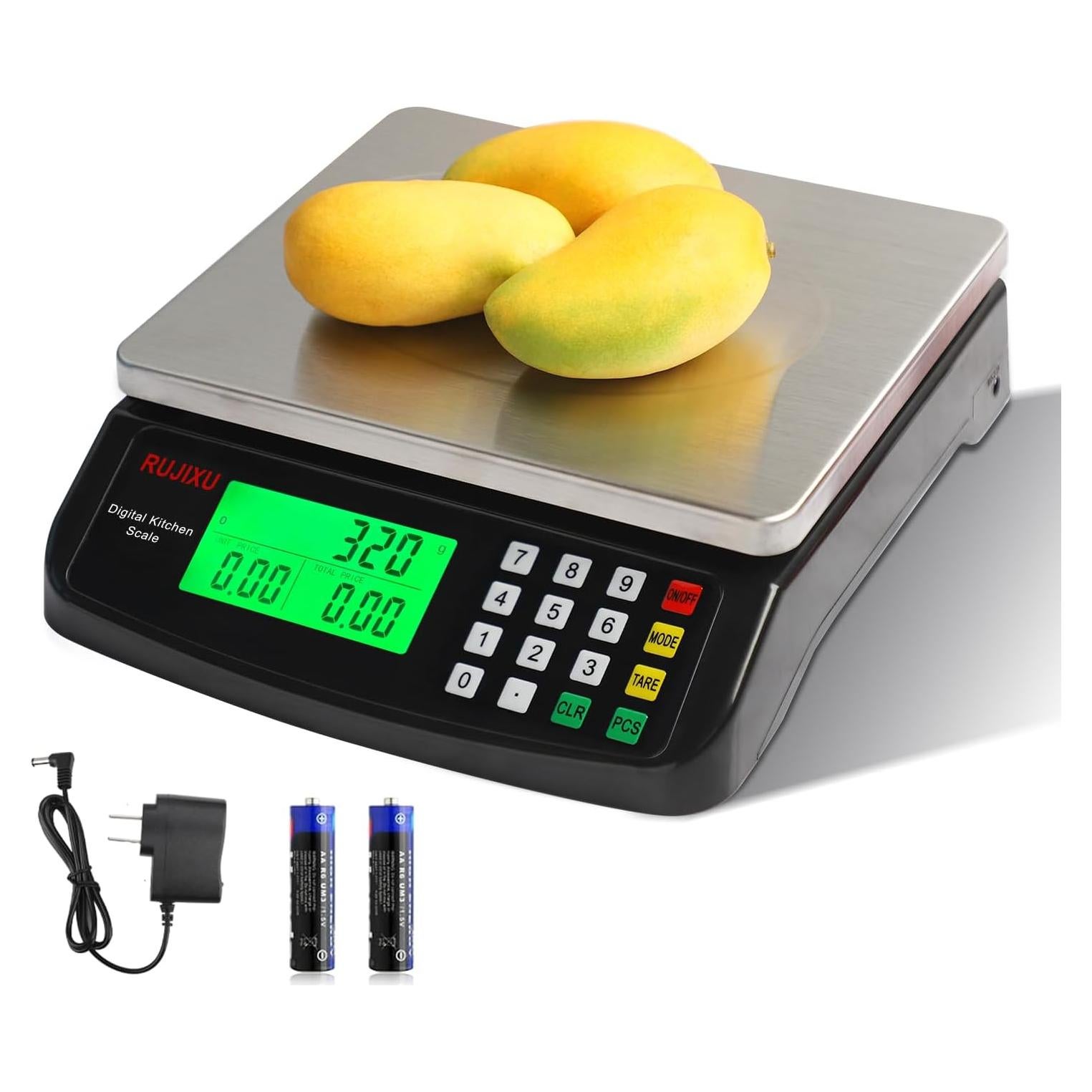 Escala de Cocina Digital Rujixu 30kg Acero Inoxidable LCD