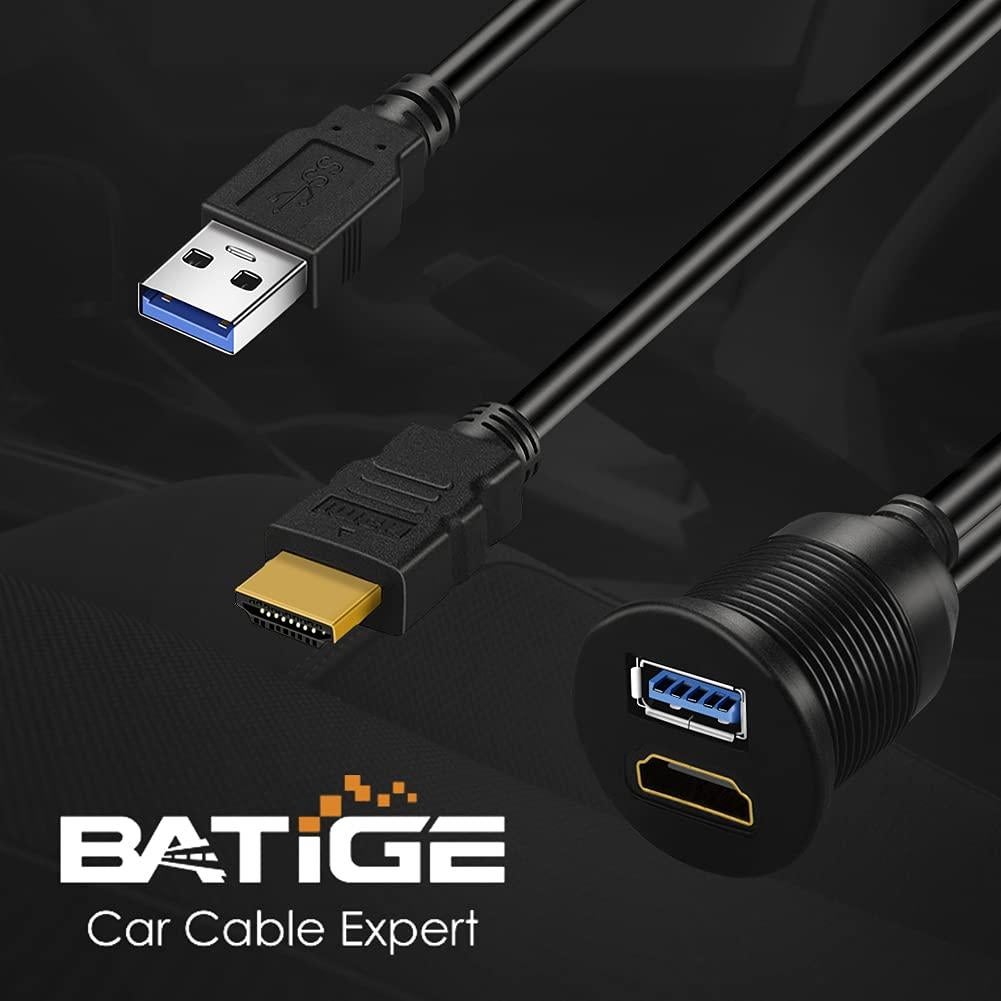 Cable de Montaje Impermeable BATIGE USB 3.0 y HDMI 0.3m