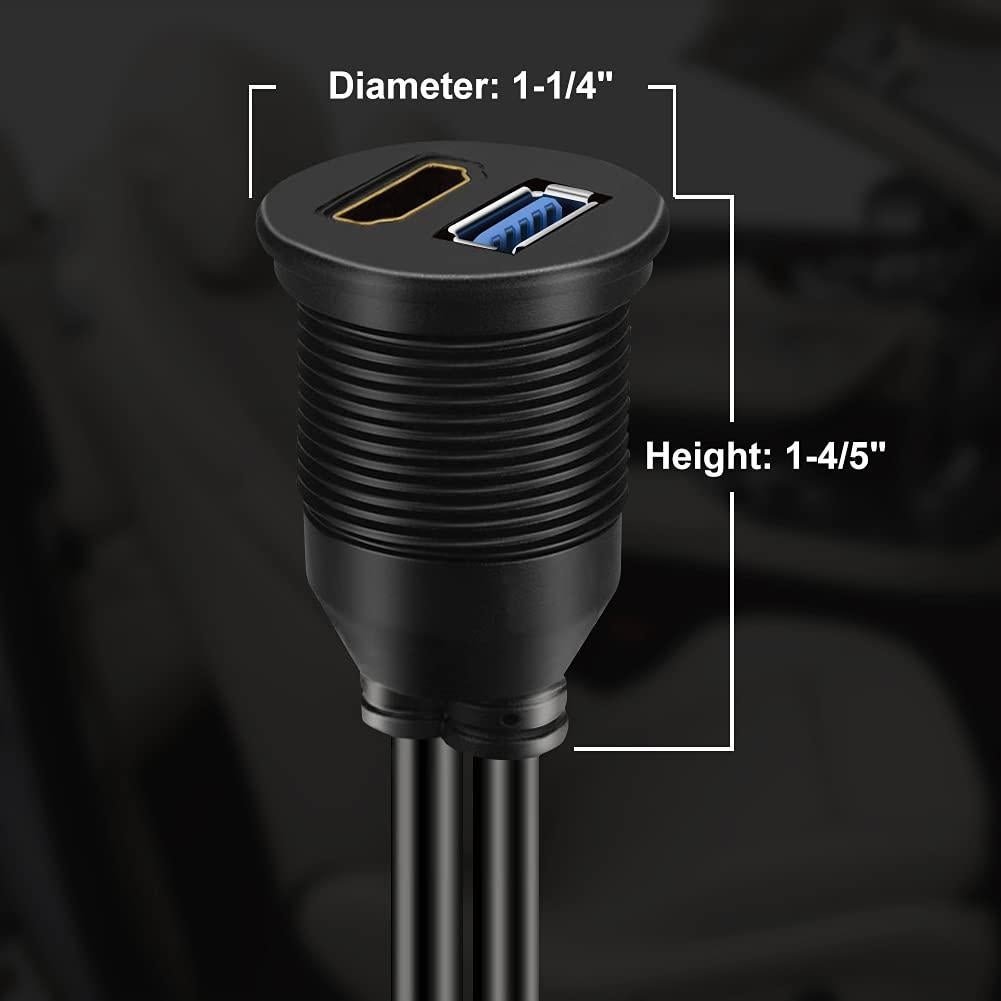 Cable de Montaje Impermeable BATIGE USB 3.0 y HDMI 0.3m