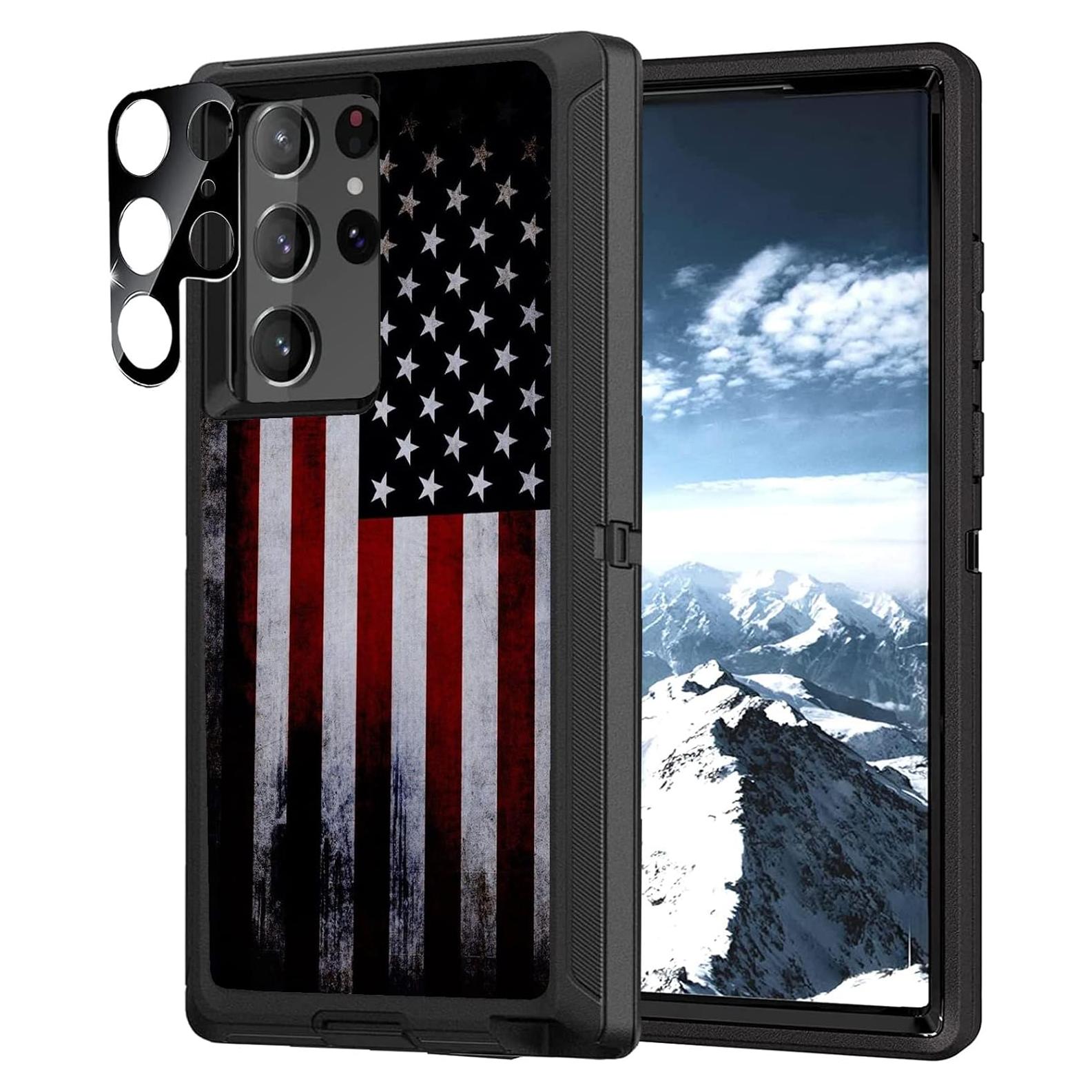 Funda OTTARTAKS para Samsung Galaxy S22 Ultra 6.8" Negra con Protector de Lente