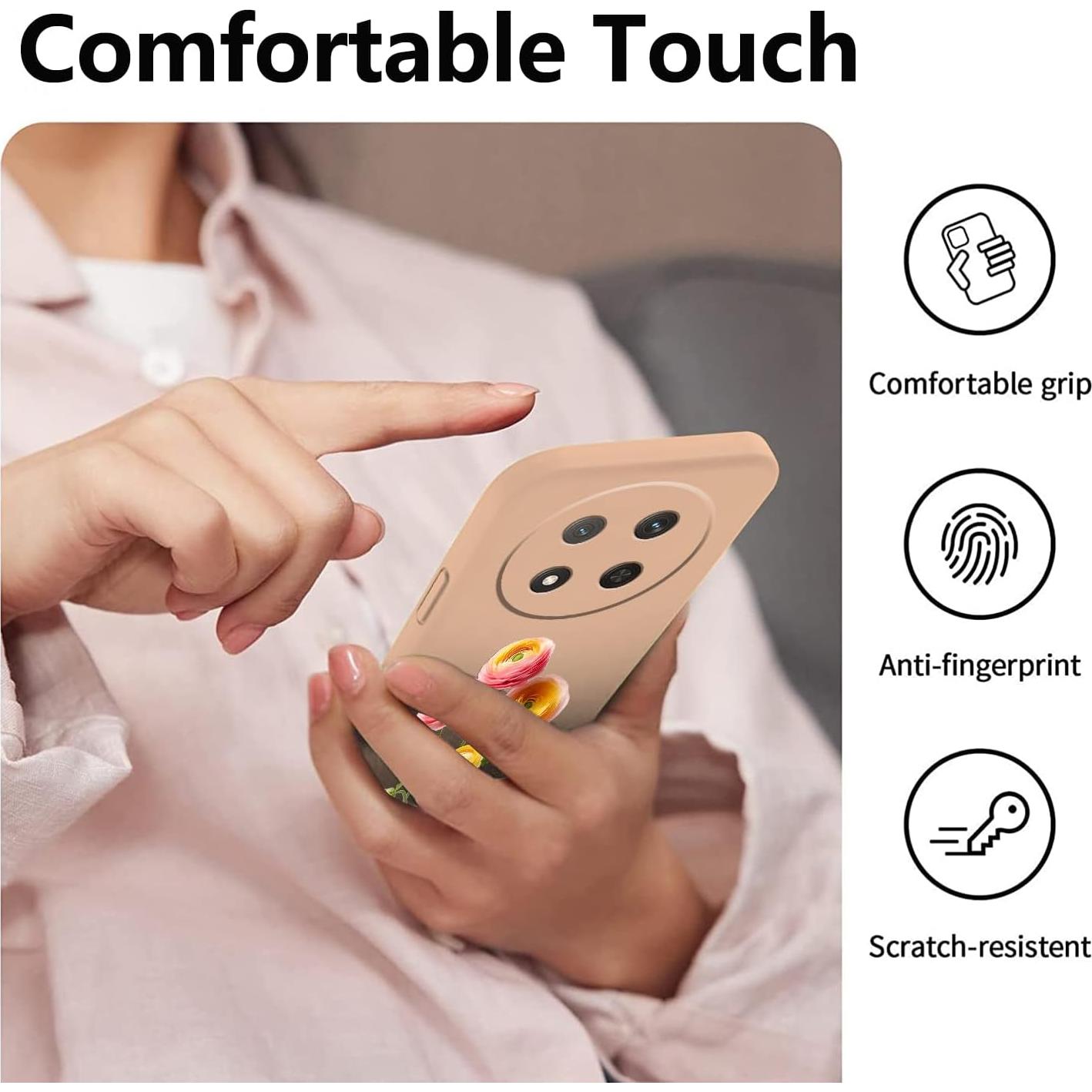 Funda Silicona Honor Magic 7 Lite Floral Rosa Ultra Fina