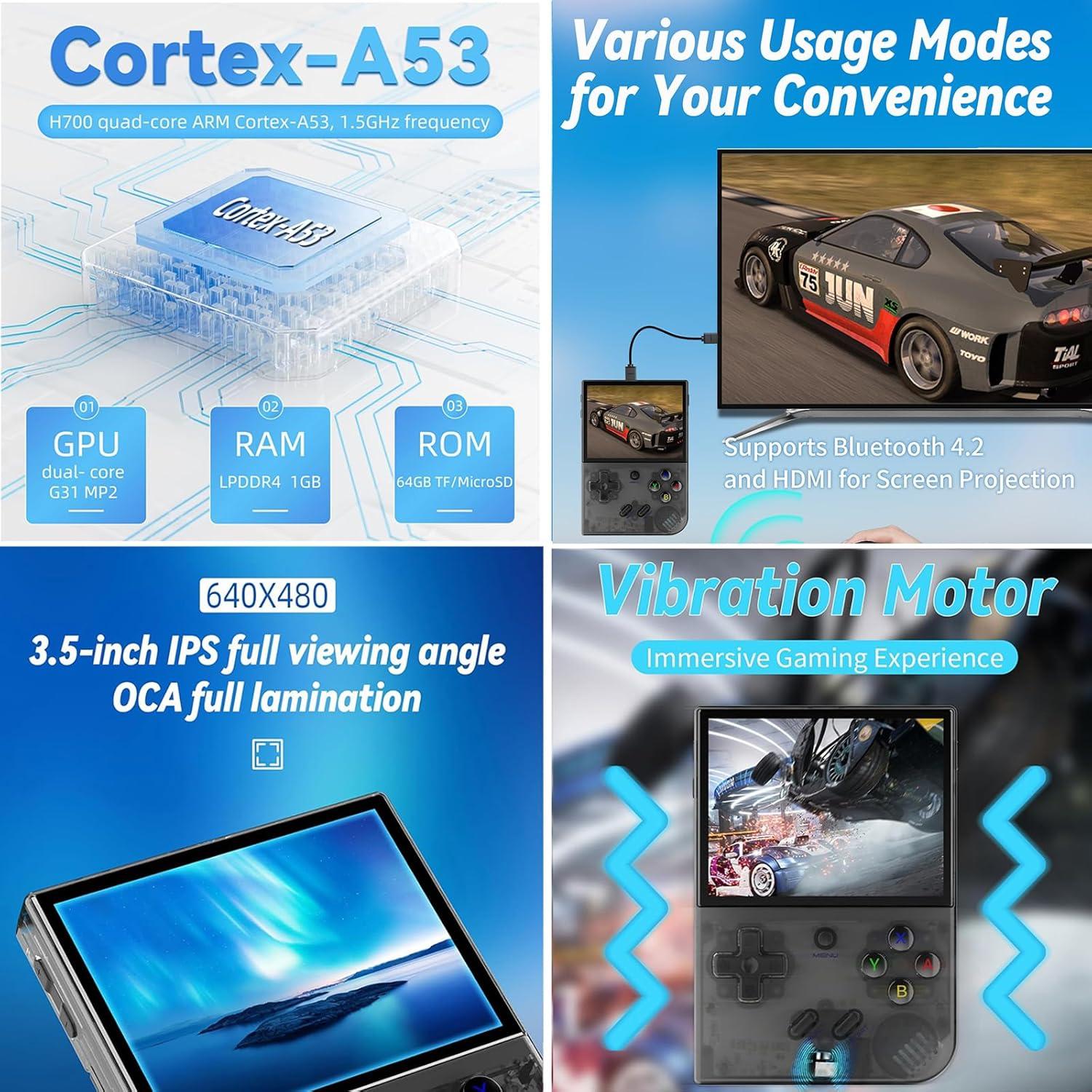 Consola de Juegos Portátil GiipGoop RG35XX Plus 3.5" IPS 6900 Juegos