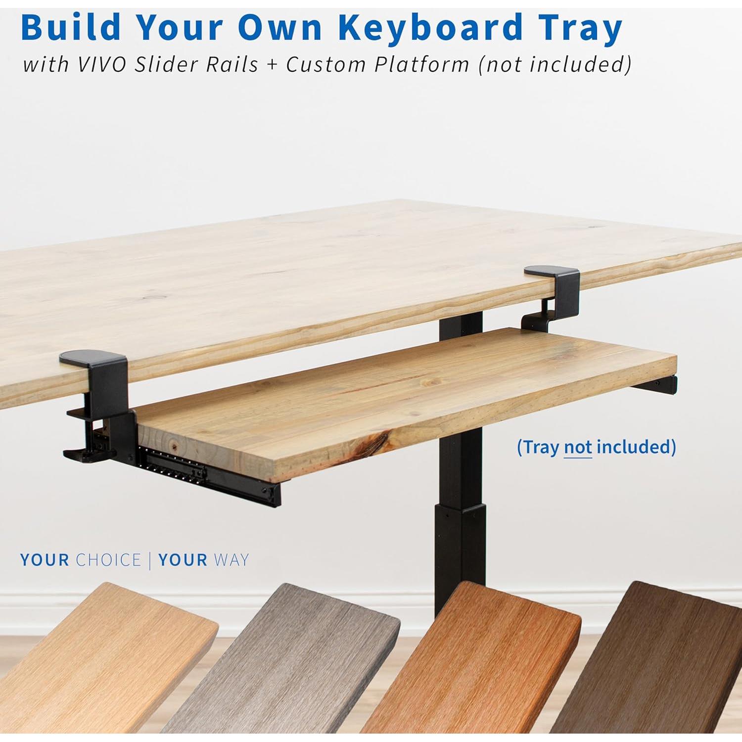 Abrazadera y Rieles Deslizantes VIVO para Bandejas de Teclado