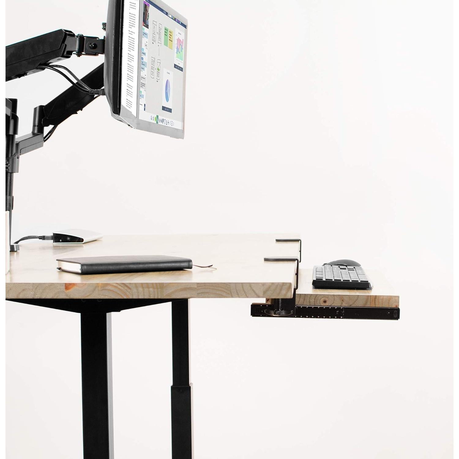 Abrazadera y Rieles Deslizantes VIVO para Bandejas de Teclado