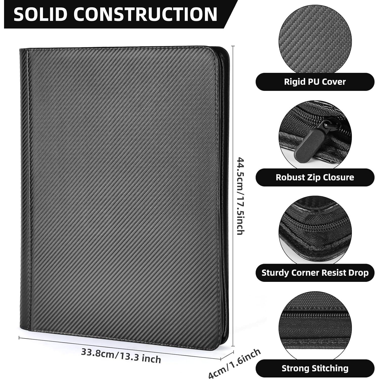 Carpeta de Cartas WisOffice 1000 Bolsillos PU Negro 44.5x33.8 cm