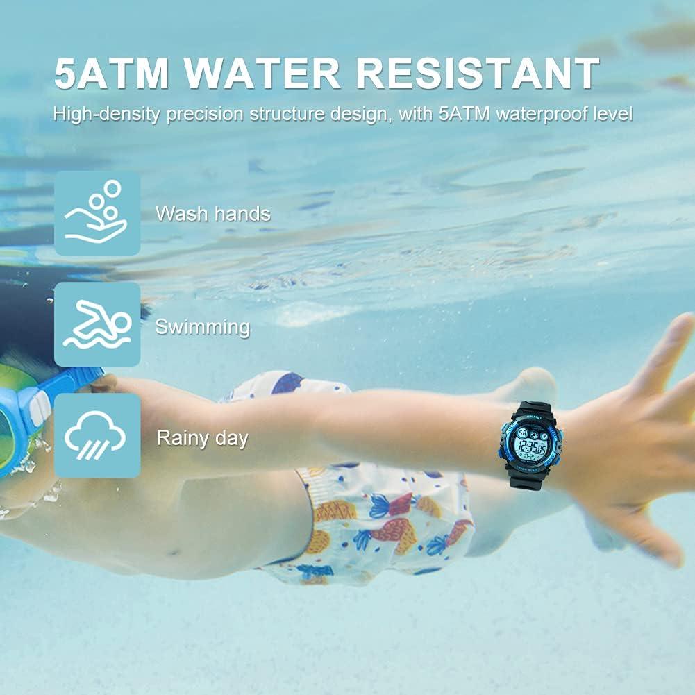 Reloj Deportivo Digital HORA DORADA para Niños 50M Impermeable