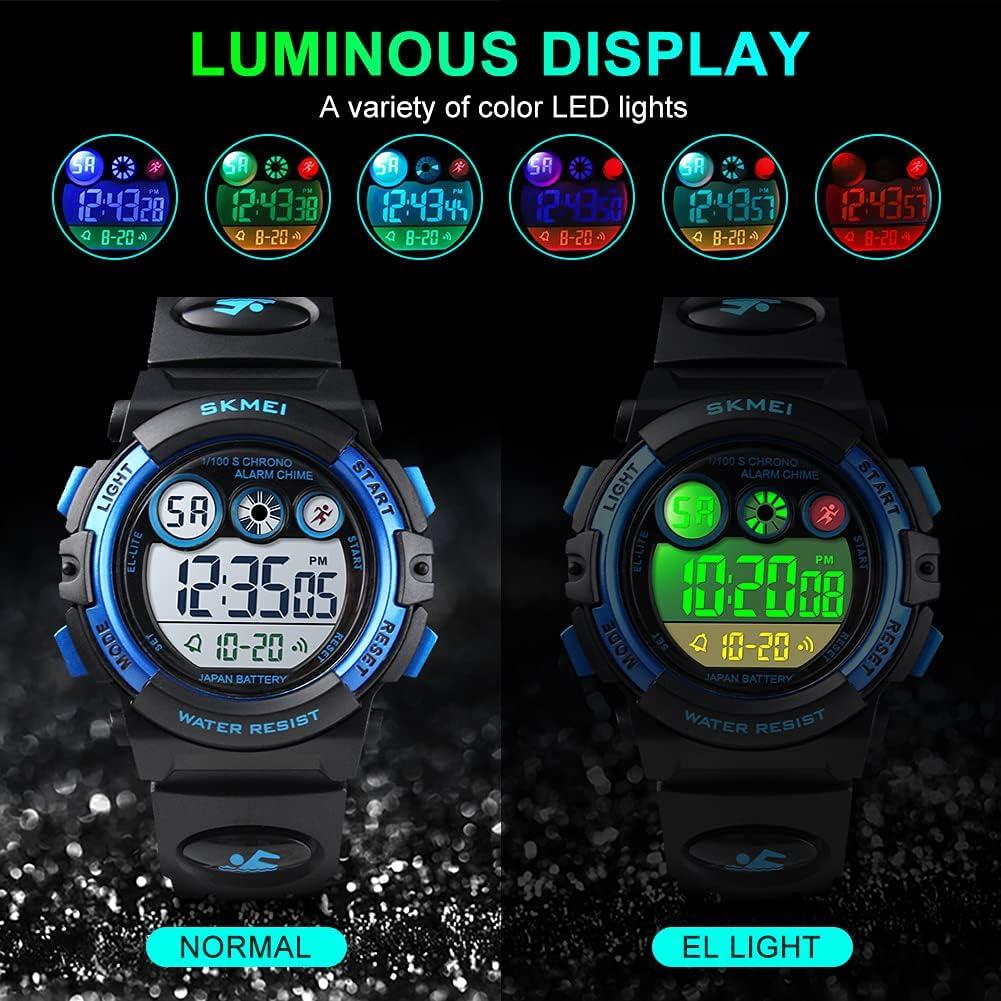 Reloj Deportivo Digital HORA DORADA para Niños 50M Impermeable